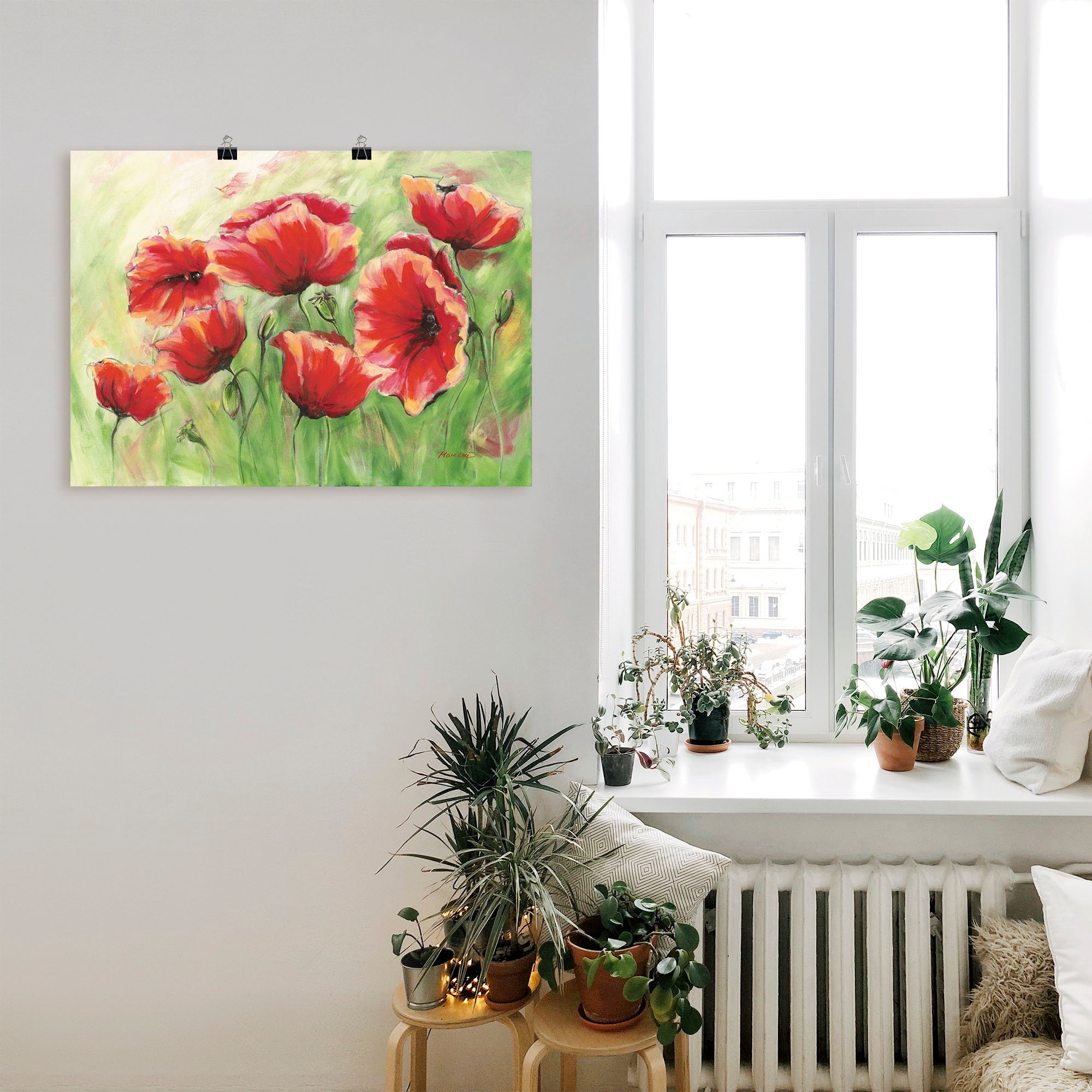 Artland Wandbild »Rote Mohnblumen II« Blumen 1 Stk. tlg. als Leinwandbild, Poster in verschied. Grössen