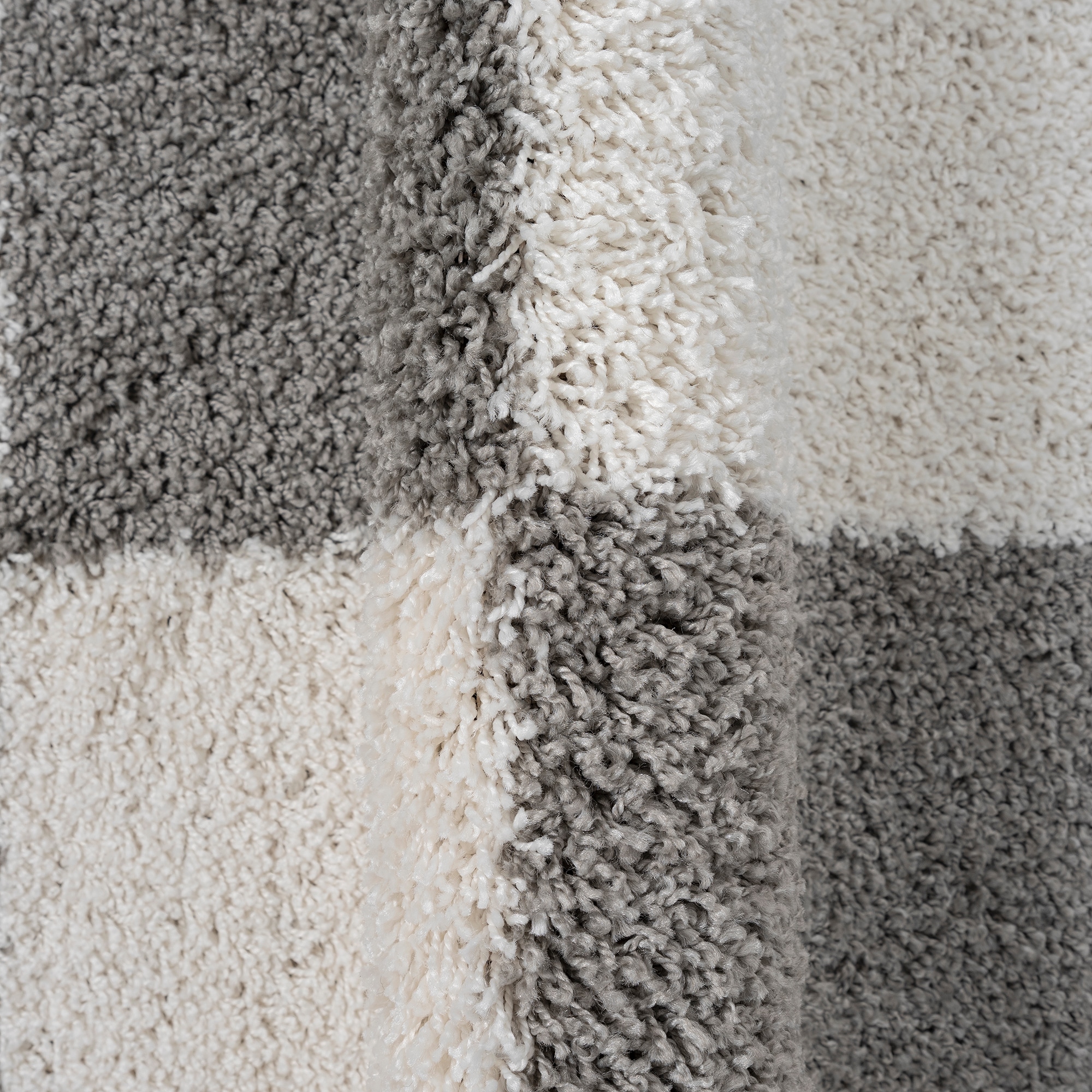 Sanat Hochflor-Teppich »Milano 1250 , auch als Läufer und in Rund« rund 30 mm Höhe Hochflor, Shaggy, Karo, Wohnzimmer, Schlafzimmer