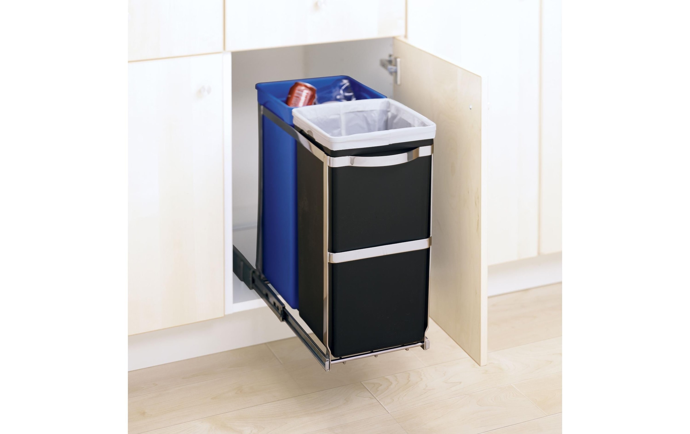simplehuman Einbaumülleimer »Schrank-Abfalleimer 20+15 l« 2 Behälter