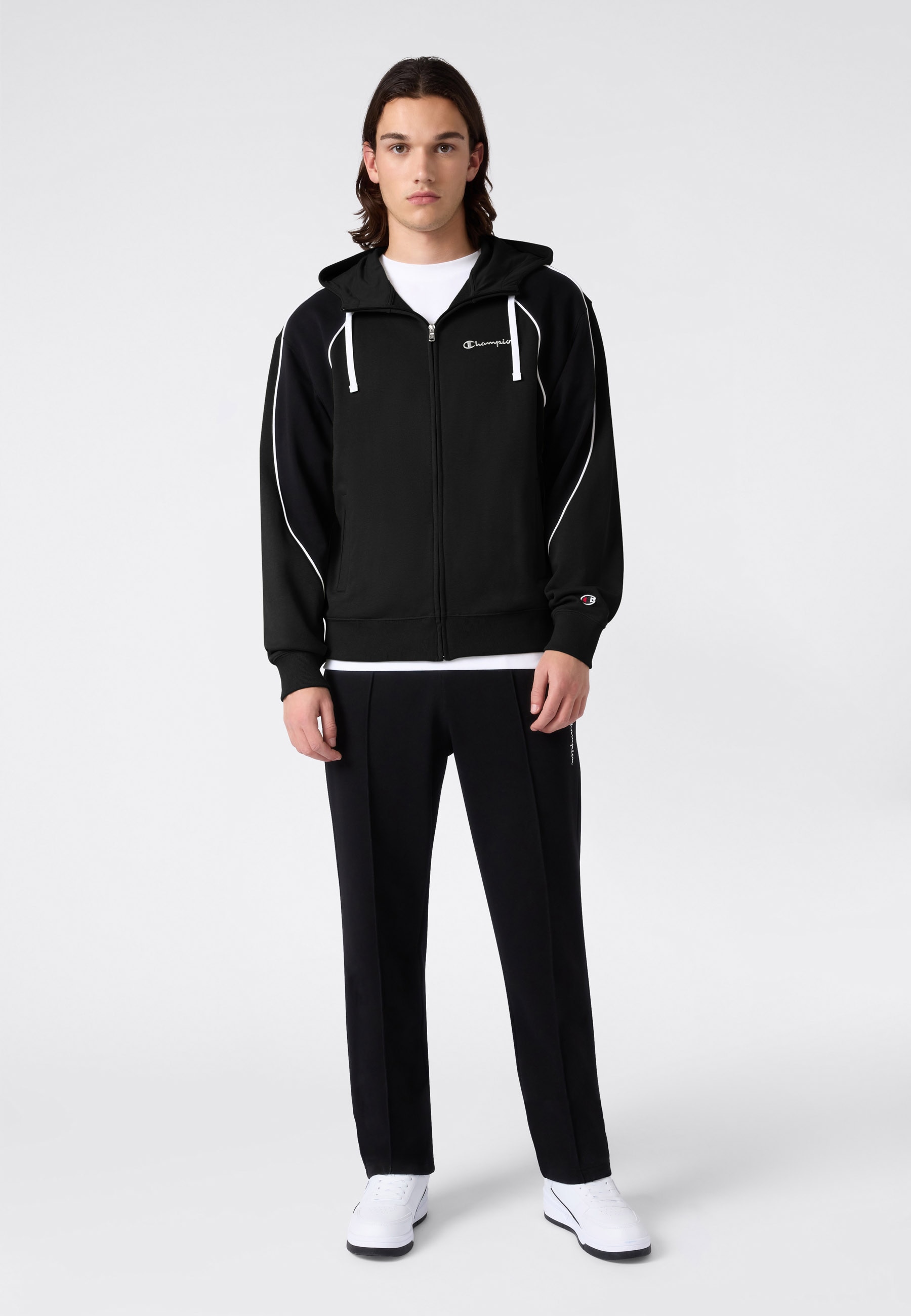 Champion Jogginganzug »Terry Hooded Full Zip Sweatshirt« 2 tlg. mit Kapuze, mit durchgehendem Reissverschluss, sportlicher Stil