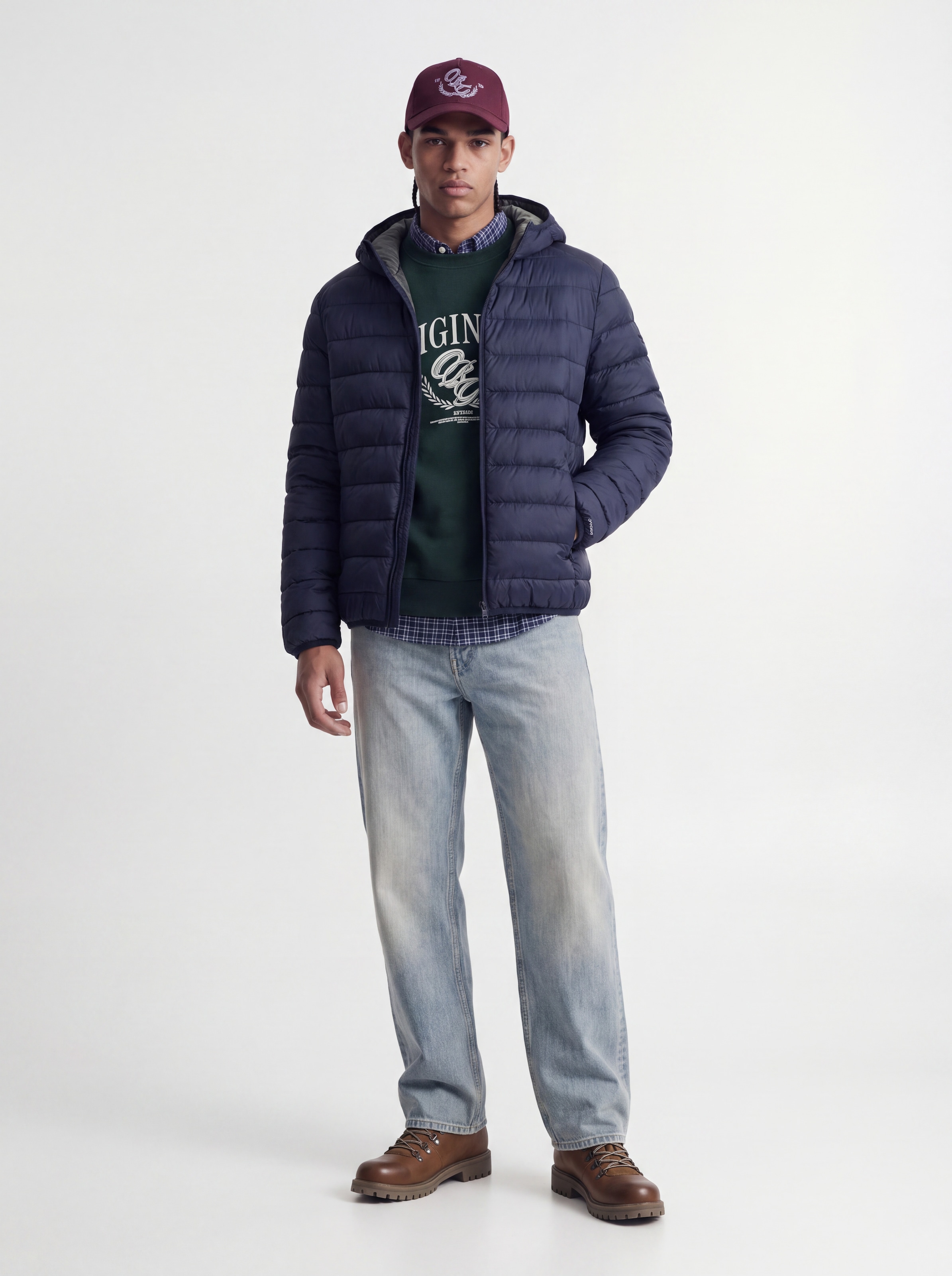 Jack & Jones Veste matelassée »JJEBERG LIGHT DOWN PUFFER HOOD NOOS« avec capuche fibre synthétique, coupe normale