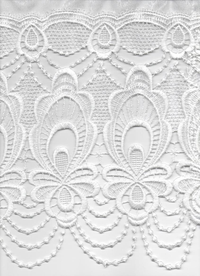 Wirth Gardine »Elena« Faltenband 1 Stk. tlg. veredelt mit echter Plauener Spitze Stickerei, Bogen