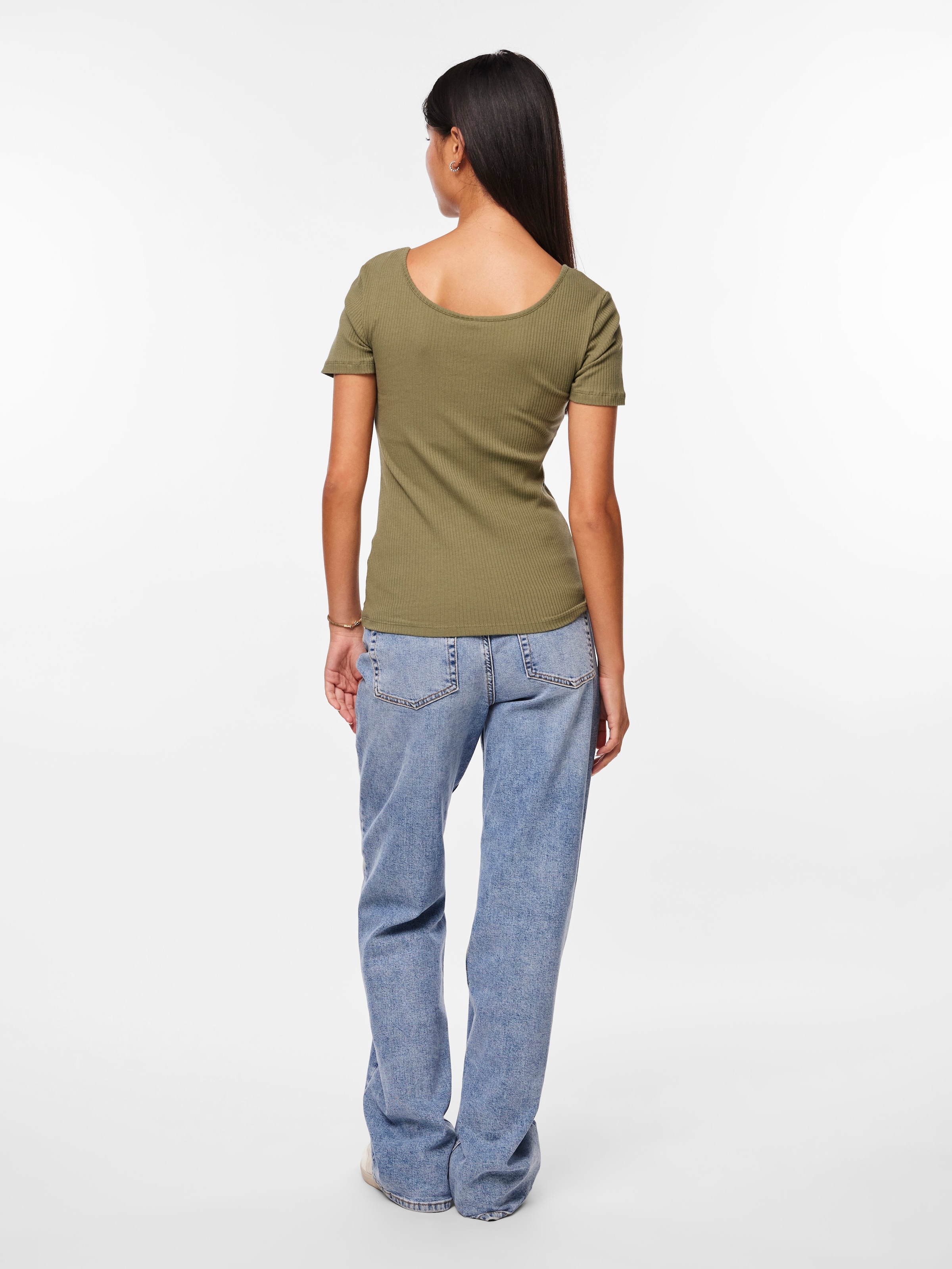 pieces T-shirt à manches courtes »PCKITTE SS TOP NOOS BC« Baumwollmischung, slim fit