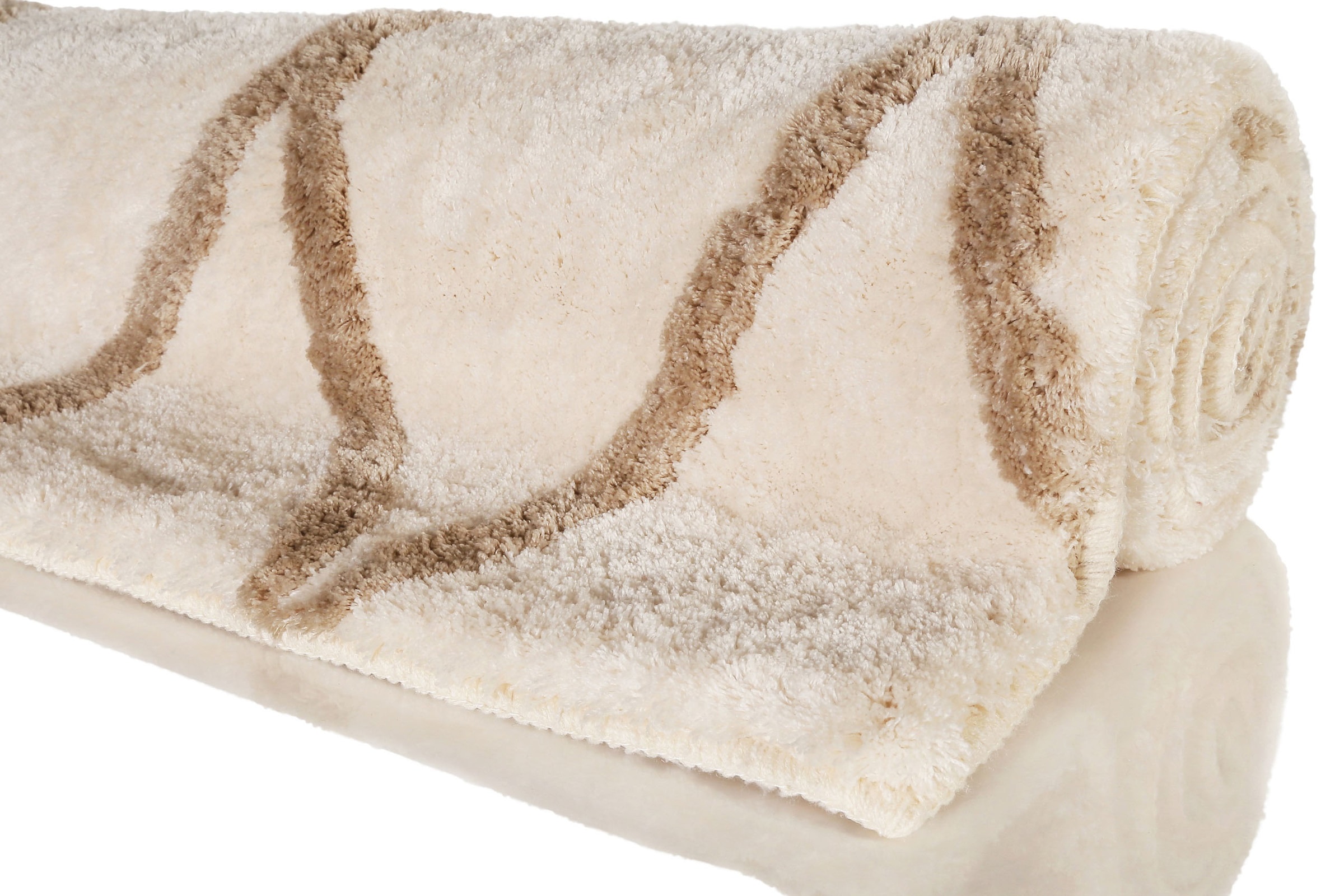 Homie Living Tapis de bain »San Bosa« Höhe 20 mm Badteppich, modernes Rauten Design, waschbar, Badezimmerteppich