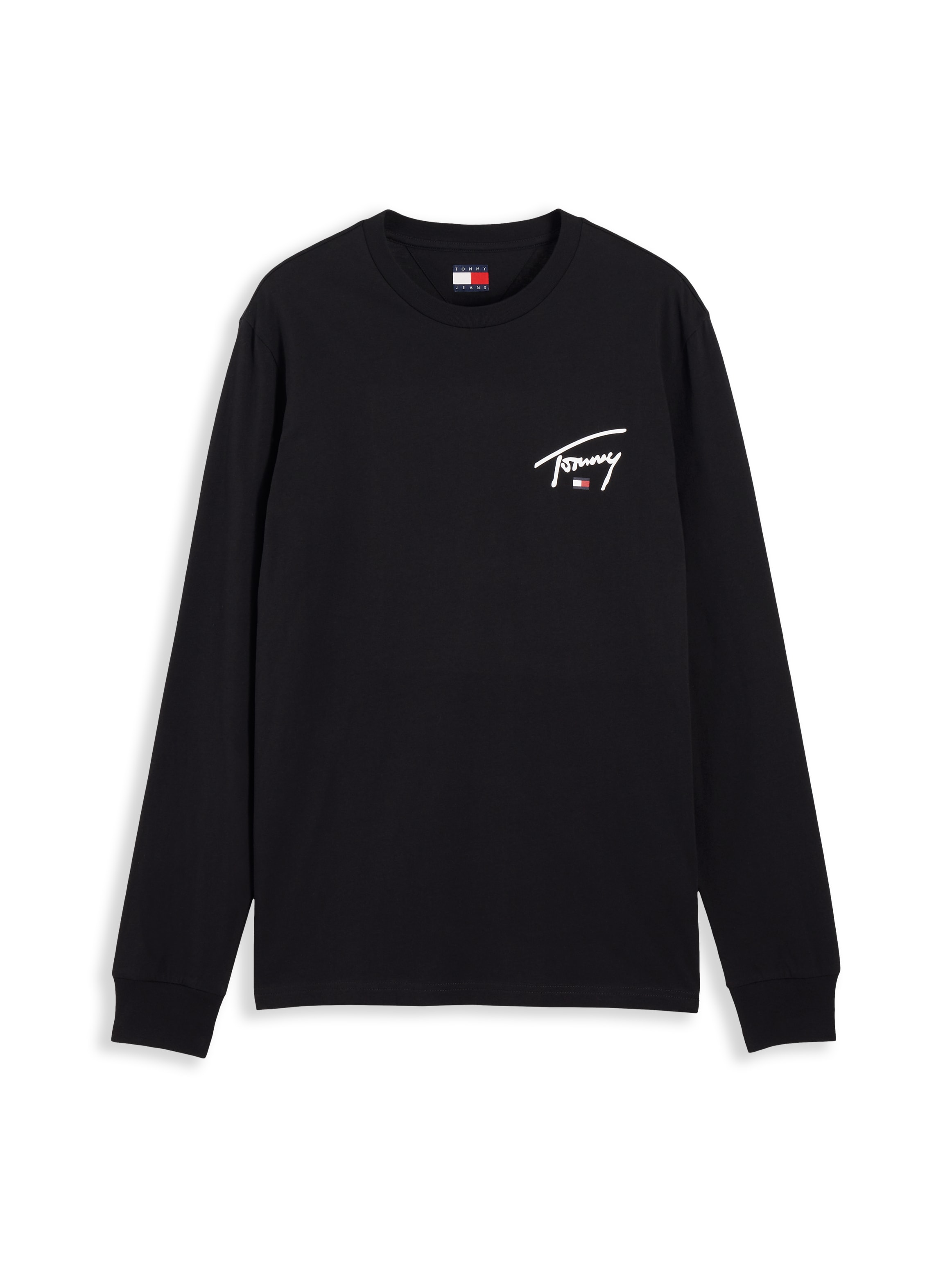Tommy Jeans T-shirt à manches longues »SLIM SIGNATURE CHEST TEE« Coupe slim avec col rond