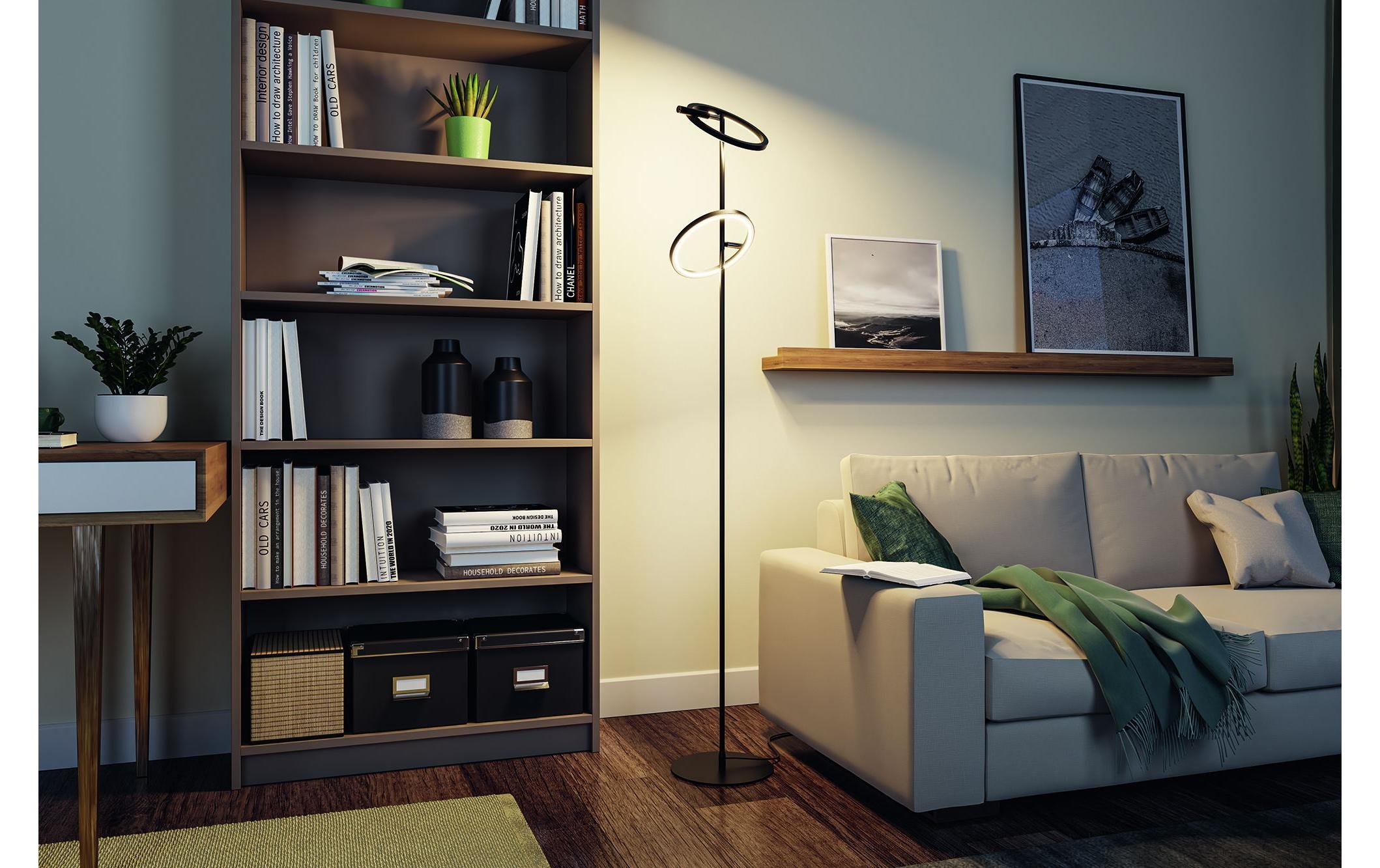 Paulmann Lampadaire à LED »Stehleuchte Odila, Schwarz matt« Module LED blanc chaud - blanc froid