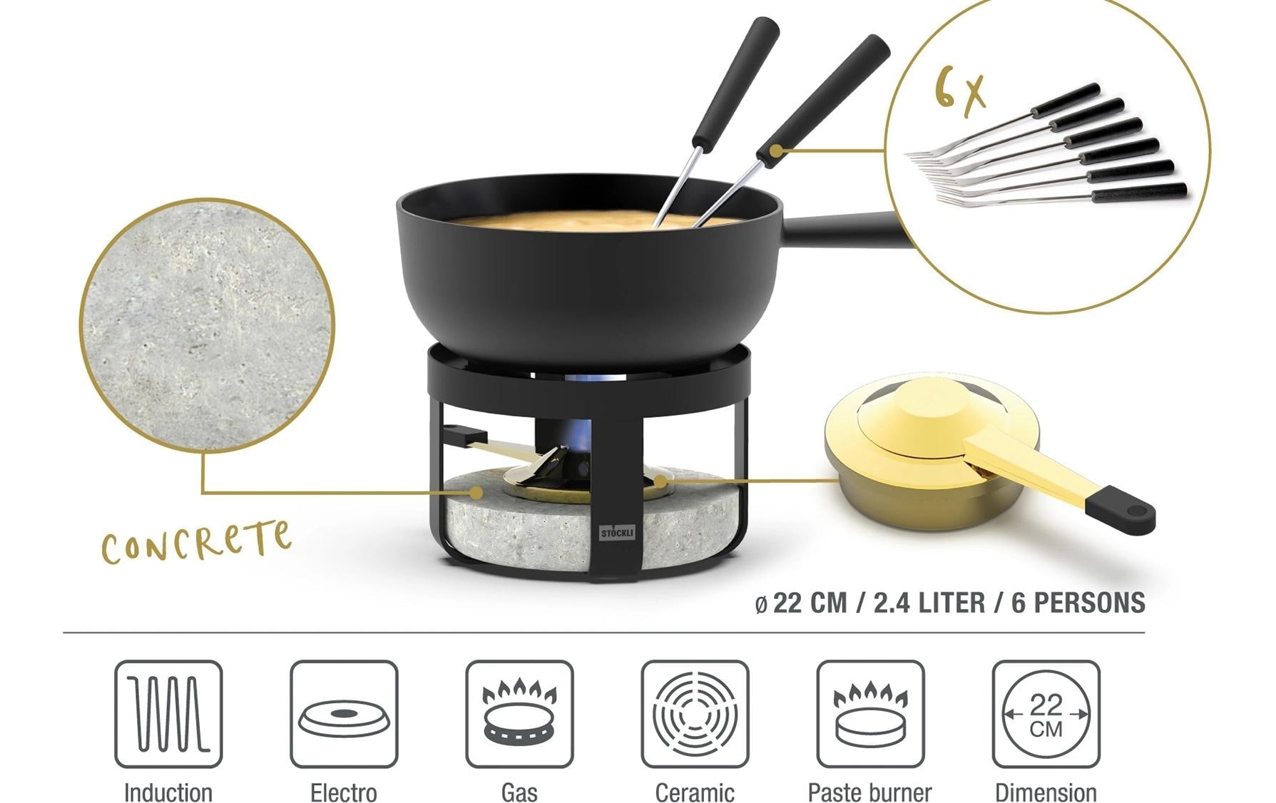 Stöckli Fondue »Pilatus Stone Classic 22 8 Teile«