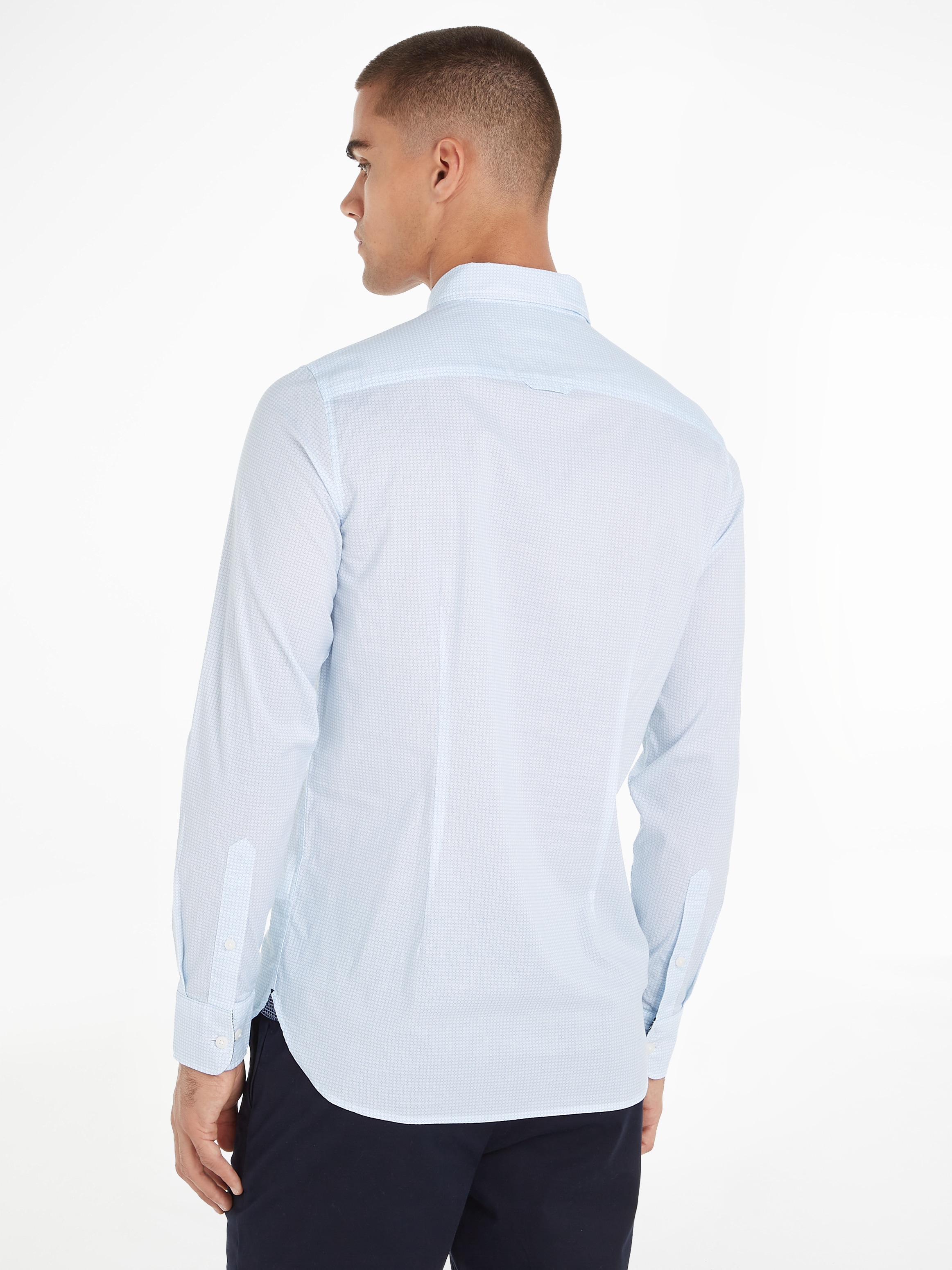 Tommy Hilfiger Businesshemd »FLEX MICRO FOULARD Slim Fit SHIRT« Mit Minimal-Print, Button-down-Kragen