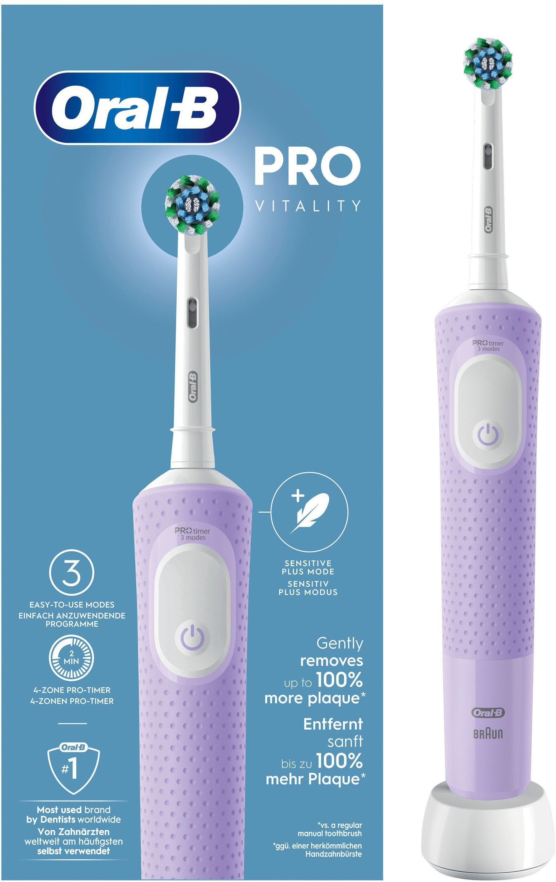 Oral-B Elektrische Zahnbürste »Oral-B Pro Vitality« 1 Stk. Aufsteckbürsten 1 Aufsteckbürste