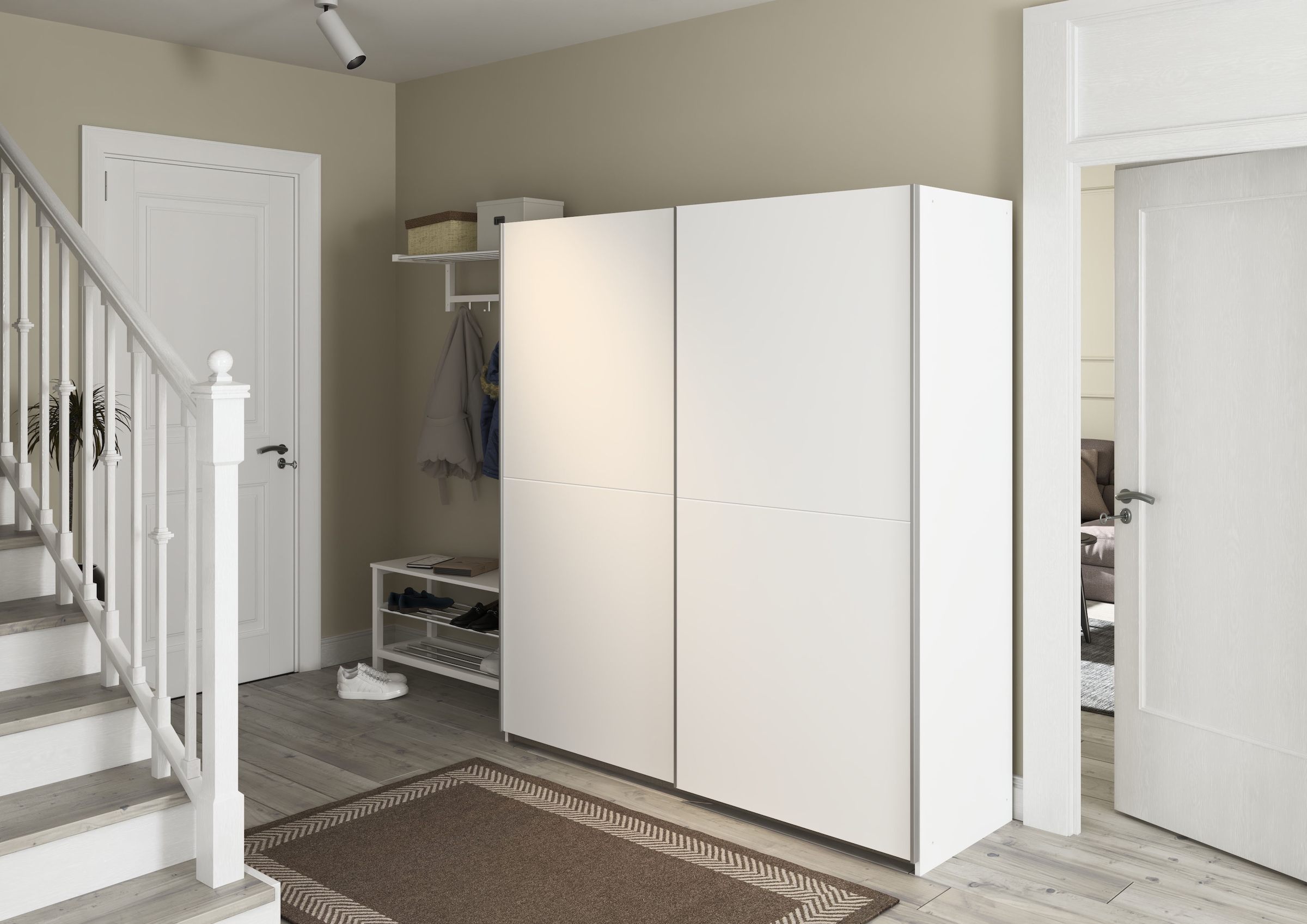 rauch Schwebetürenschrank »Kleiderschrank Schrank Garderobe Wäscheschrank SATURN« 3 verschiedene Ausstattungen BASIC/CLASSIC/PREMIUM (inkl. SOFT-CLOSE),  zeitlose Farbkombinationen, B/H/T: 175/191/59 cm MADE IN GERMANY