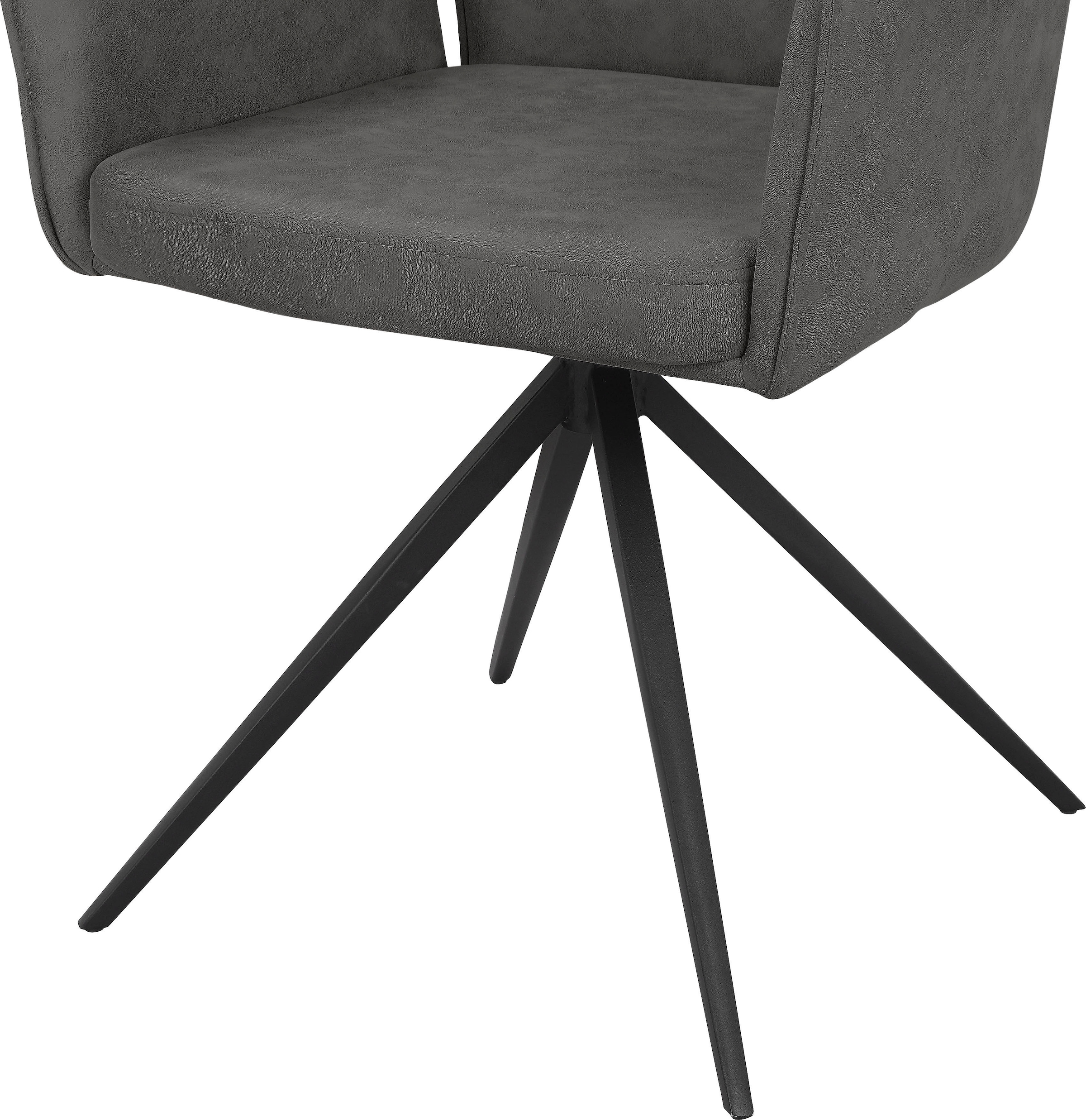 GOODproduct Esszimmerstuhl »Ozias« () Sitz und Rücken gepolstert, Gestell aus Metall schwarz, Sitzhöhe 50 cm, 2er Set