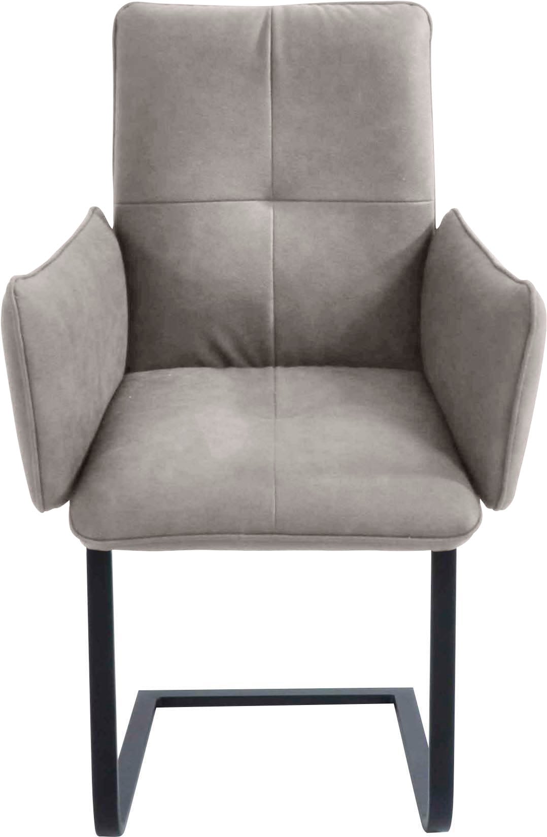 K+W Komfort & Wohnen Chaise cantilever () Chaise cantilever, structure métal noir, matelassage siège et dossier