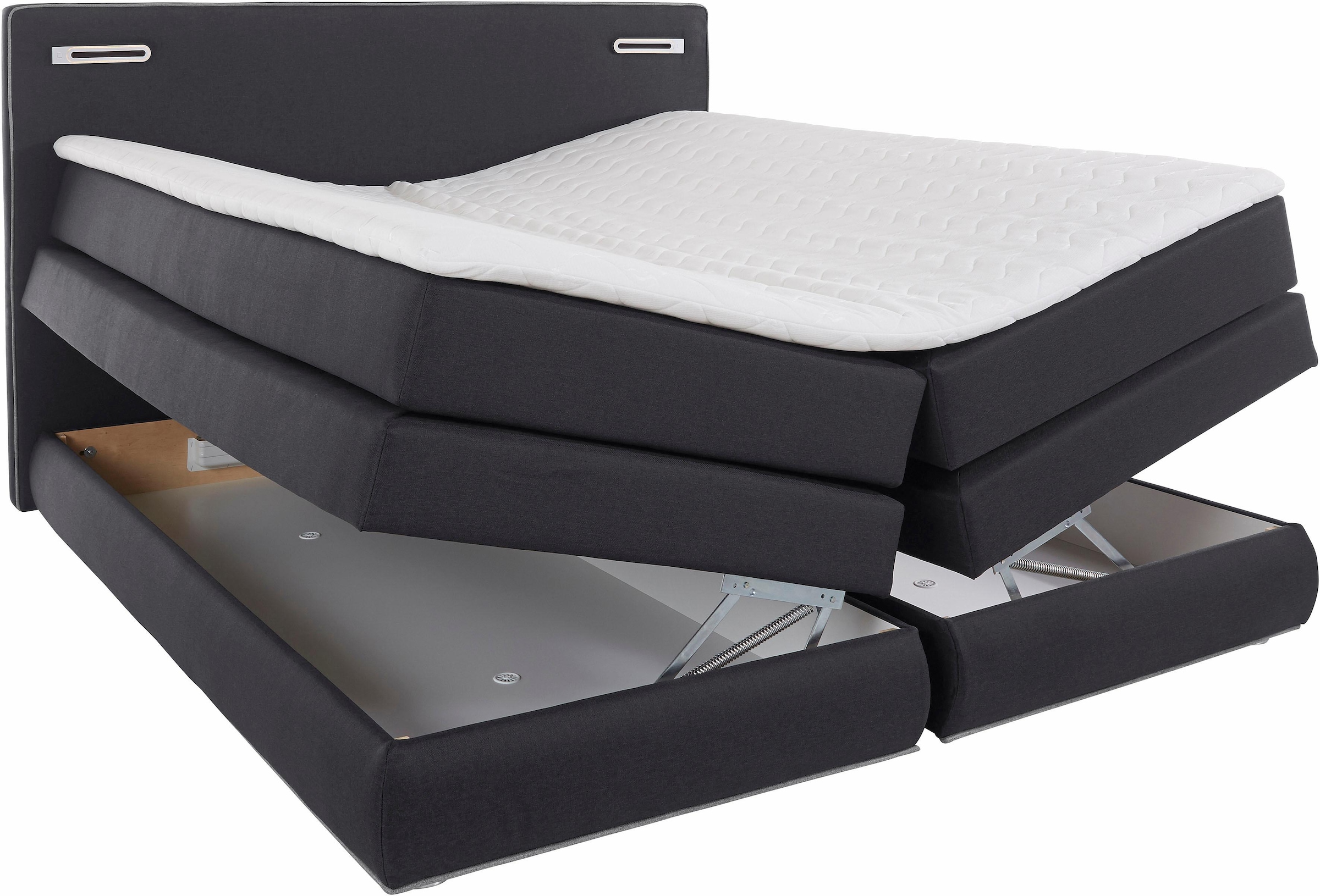 COLLECTION AB Lit boxspring »Ninoni« inkl. Bettkasten, Topper und wahlweise mit LED-Beleuchtung