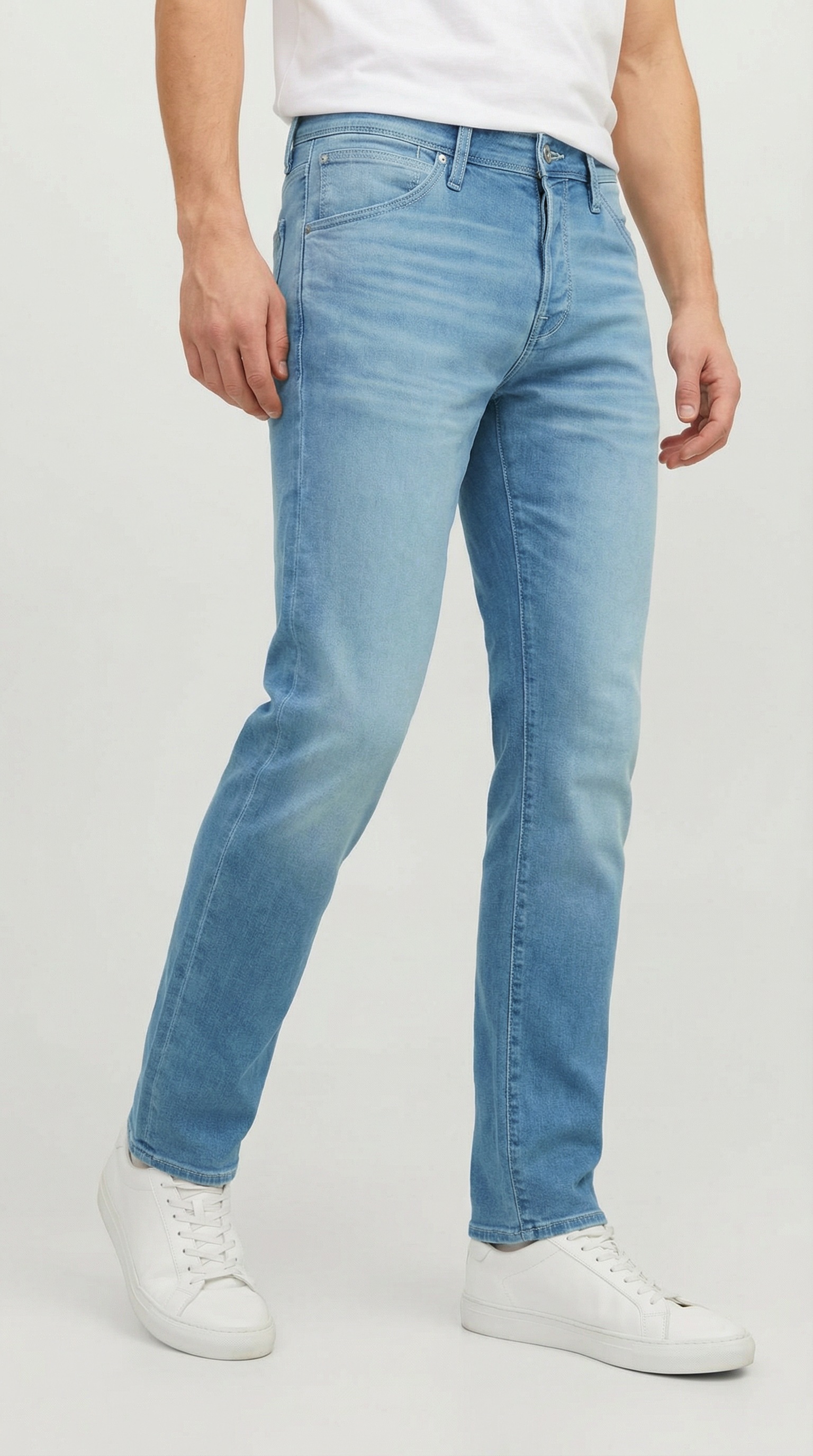 Jack & Jones Tapered-fit-Jeans »JJIMIKE mit Stretch, Used-Look und bequemer Passform« mit Abriebeffekten