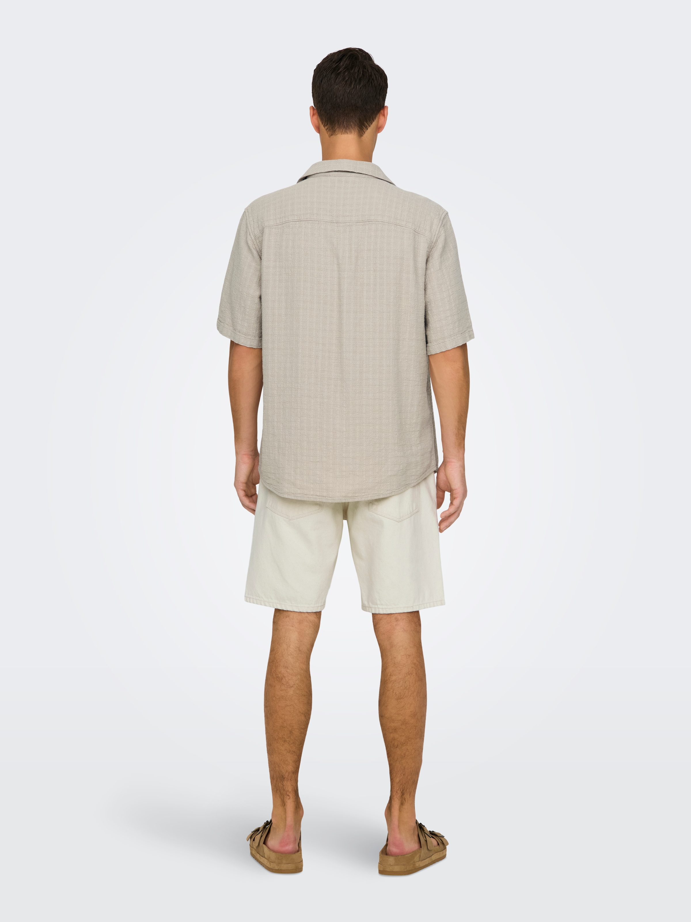 ONLY & SONS Kurzarmhemd »ONSLATHAM RLXSS RESORT LINEN STRUC 0257« Viskose mit Leinen, normal geschnitten