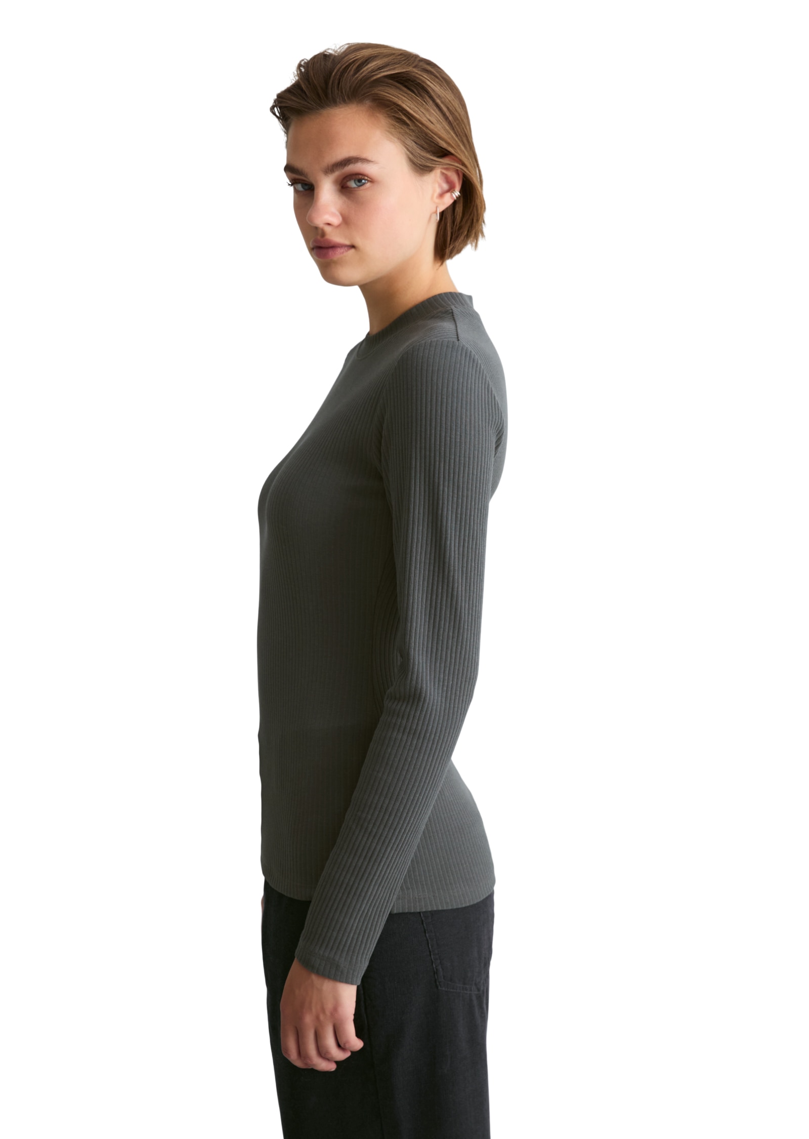 Marc O'Polo DENIM T-shirt à manches longues en jersey côtelé, coupe slim