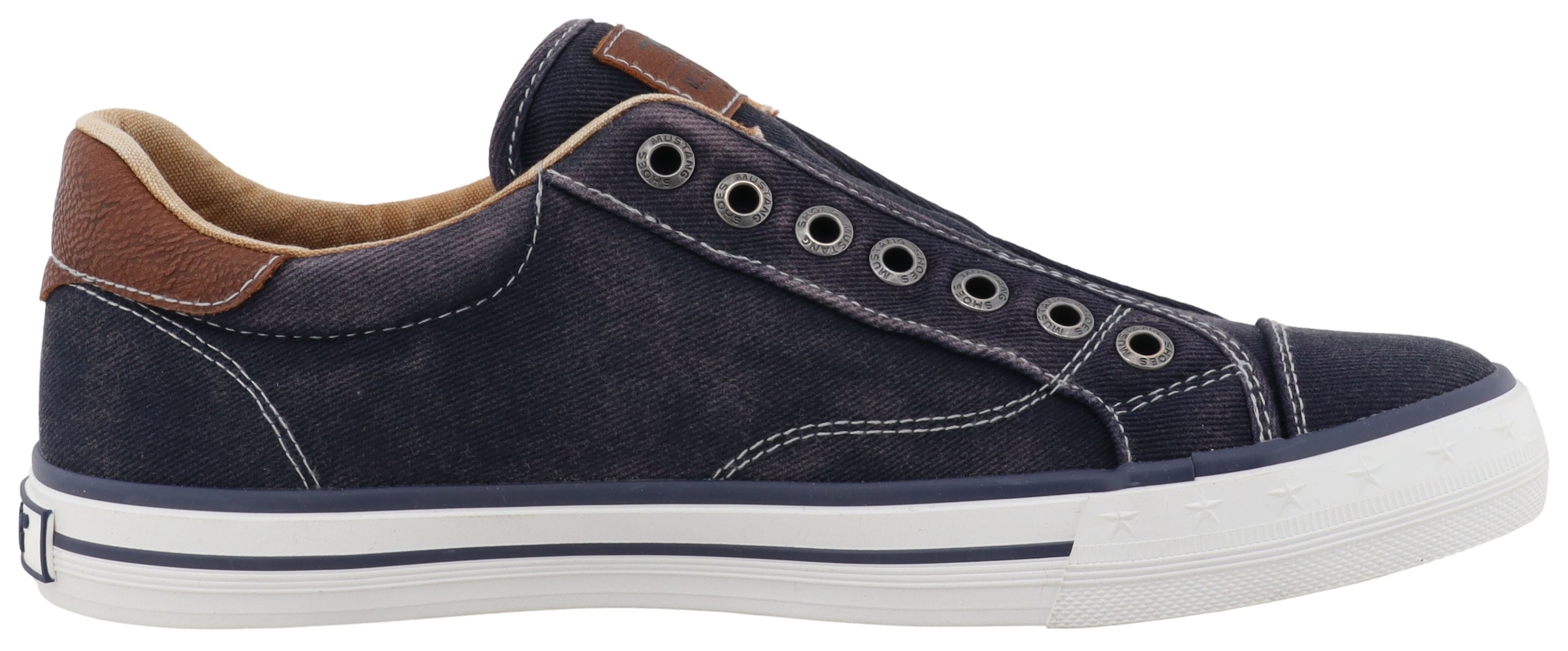 Mustang Shoes Baskets slip-on »Calogero«  Mocassin, chaussure décontractée, chaussure basse avec coutures contrastées