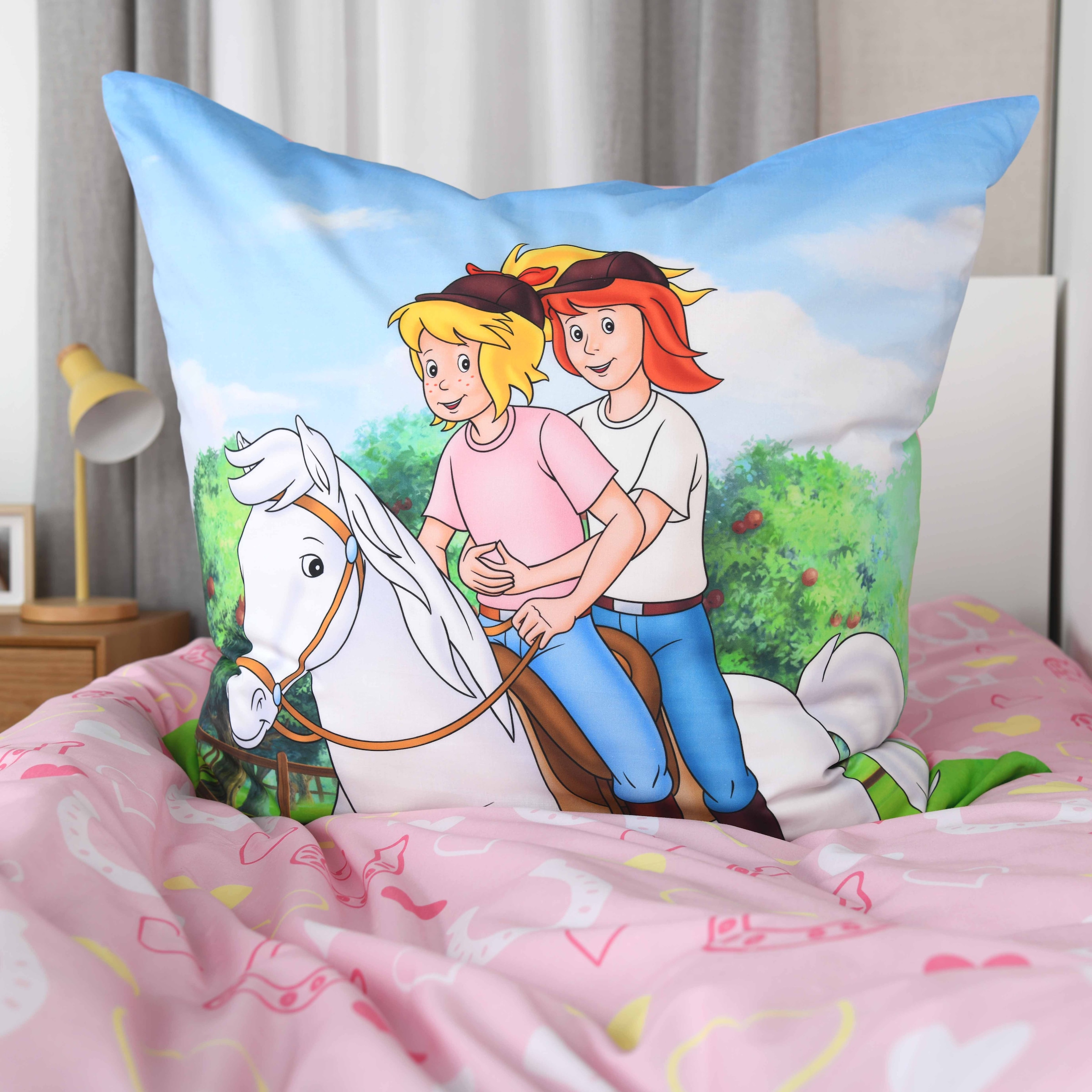 Bibi & Tina Linge de lit pour enfants »Bibi und Tina« 2 Parure de lit réversible
