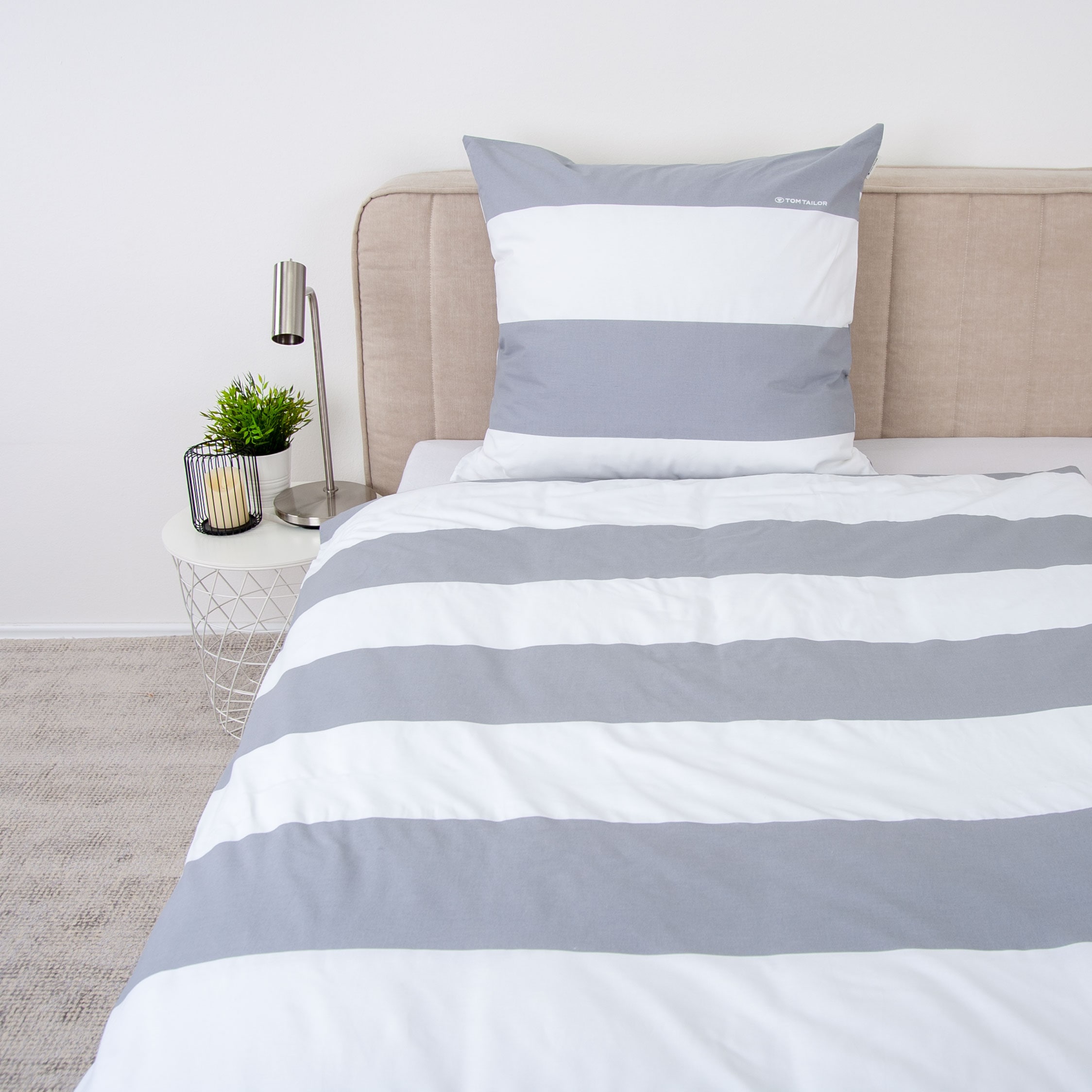 TOM TAILOR HOME Wendebettwäsche »SIENA in Gr. 135x200cm, 155x220cm oder 200x220cm« 2 Stk. gestreifte Bettwäsche aus Baumwolle, Bettwäsche mit Wendeoptik