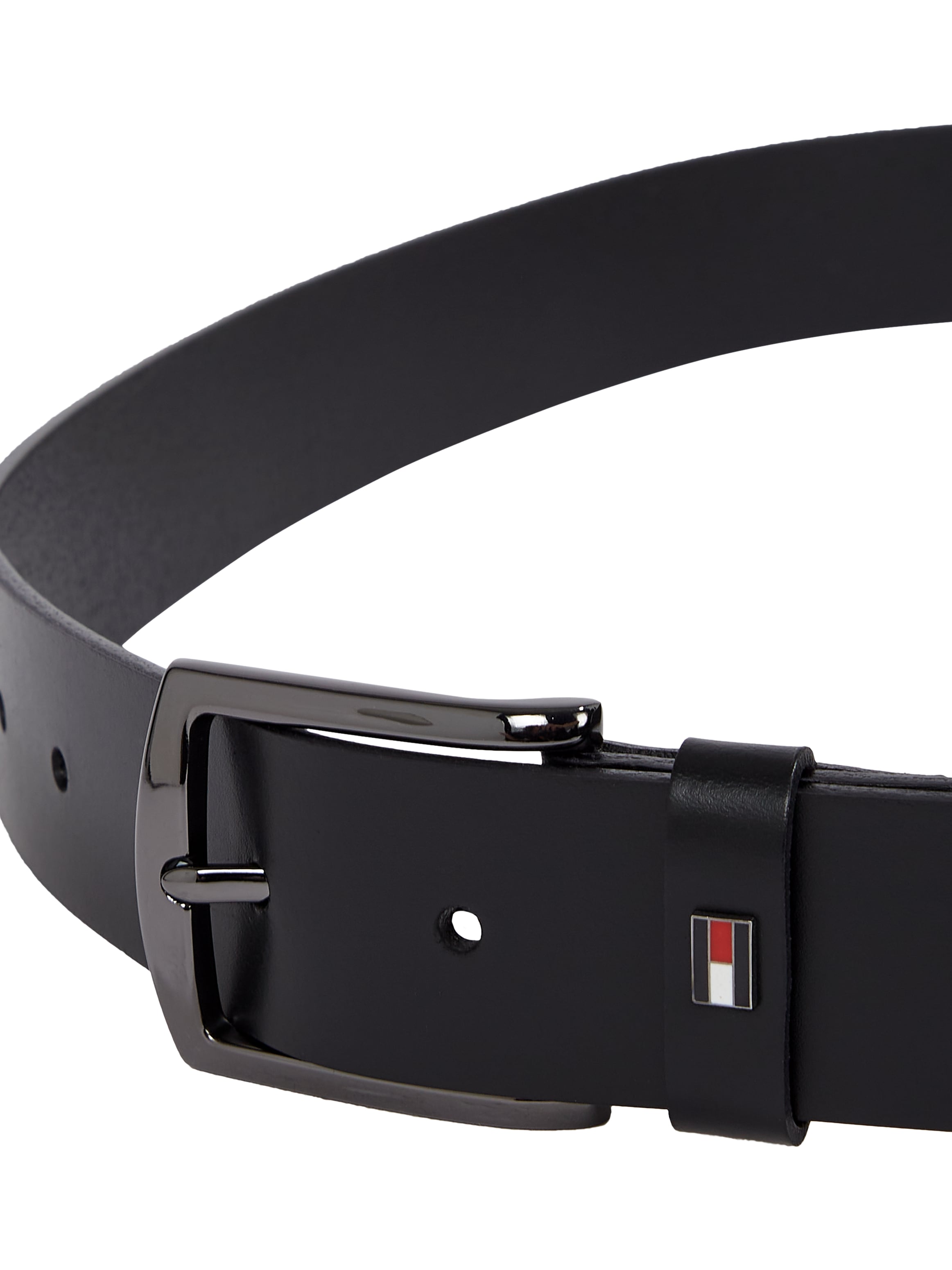 Tommy Hilfiger Ceinture en cuir »DENTON 3.5  cm breit EXT« Einfachdornschliesse, Metalllogo