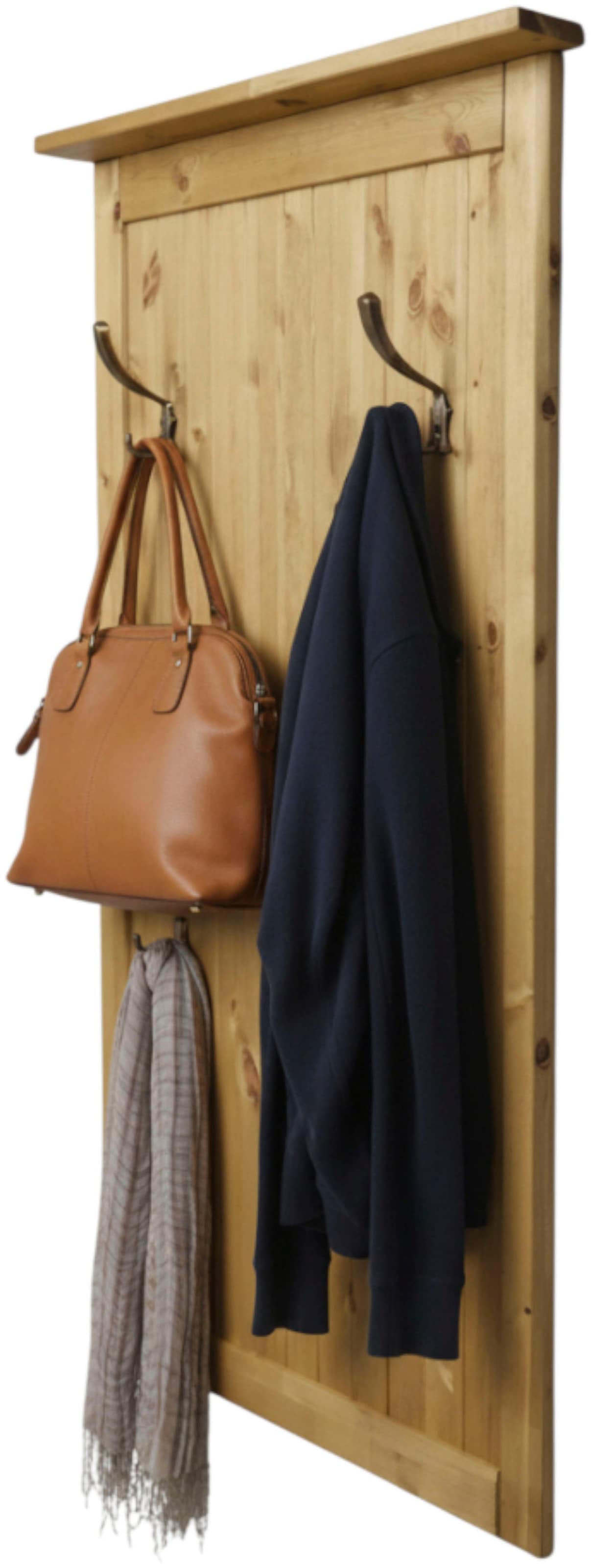 GOODproduct Garderobenpaneel »Juventus« 1 Stk. tlg. aus massiver Kiefer, 4 Doppelhaken