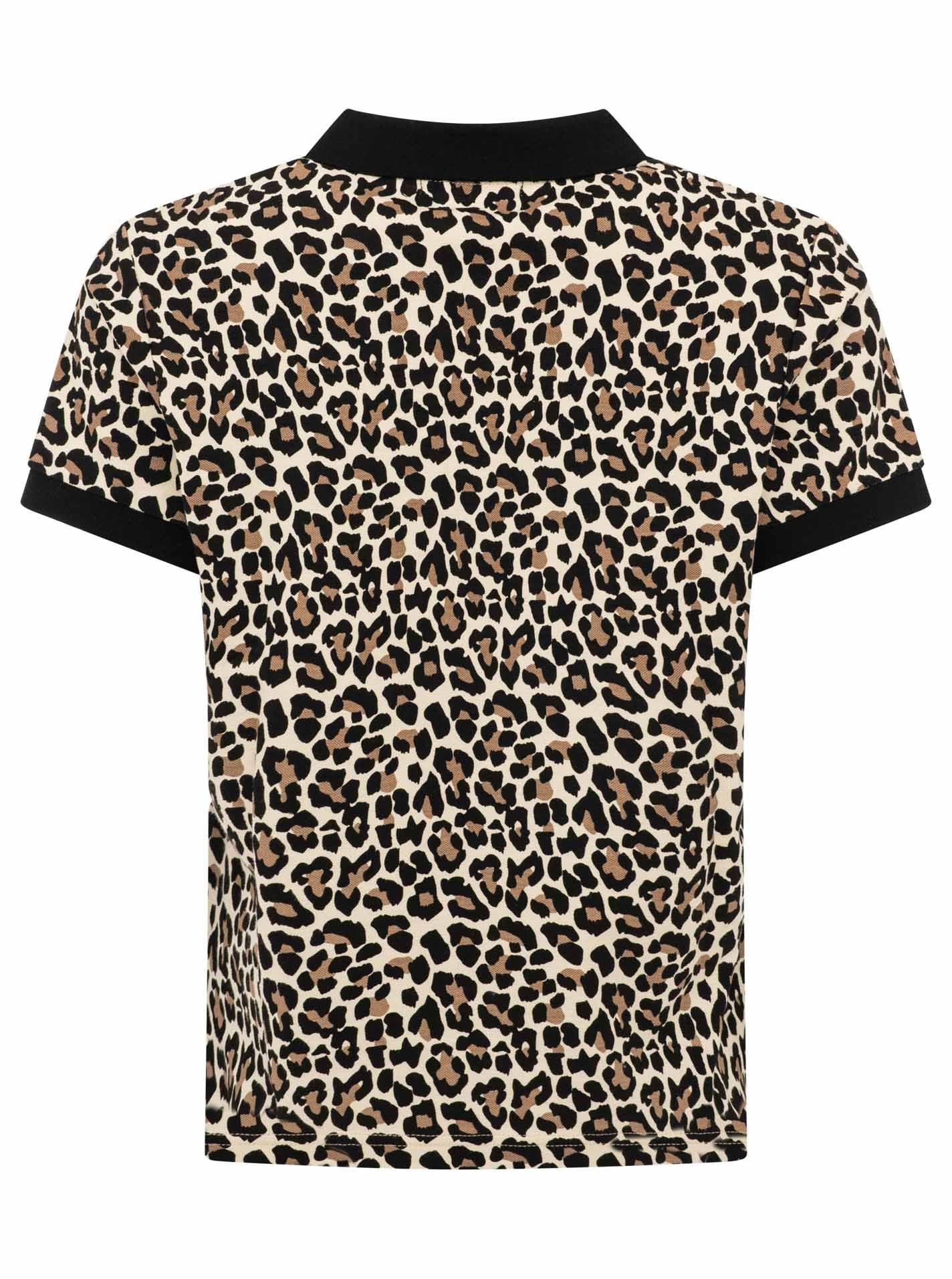 Zwillingsherz Poloshirt »Leo« mit Leomuster, kontrastierender Knopfleiste, kurzarm