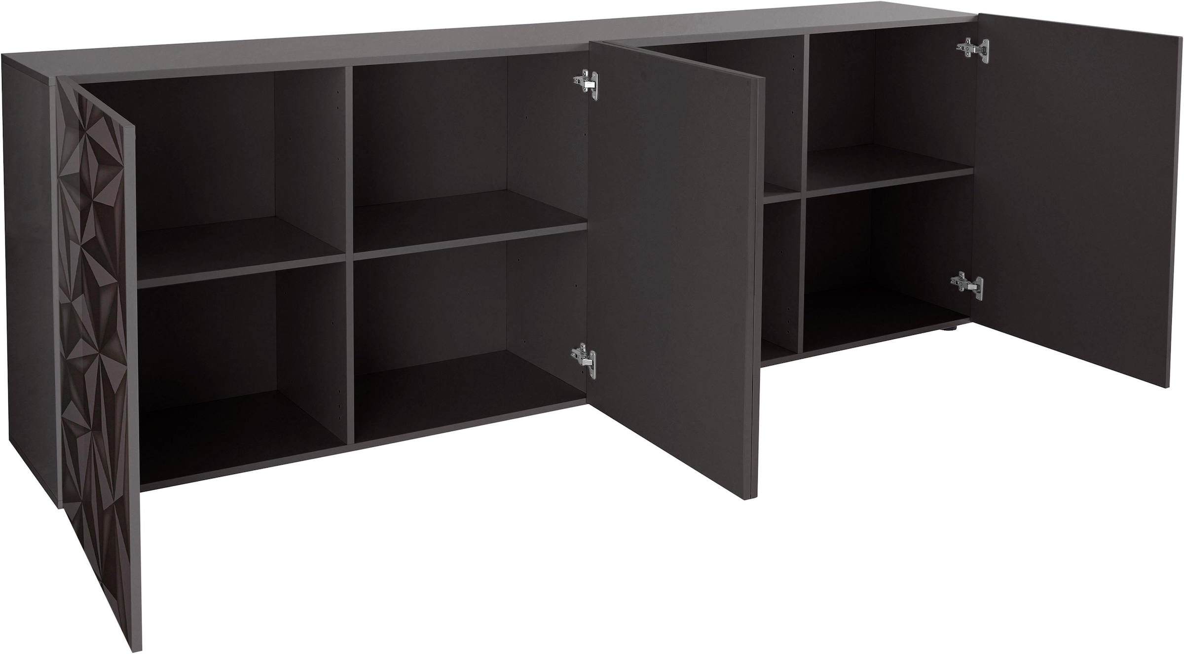 Home affaire Sideboard »Prisma Breite 241, Kommode 4 Türen, Anrichte« Front mit elegantem Siebdruck, grifflos, viel Stauraum