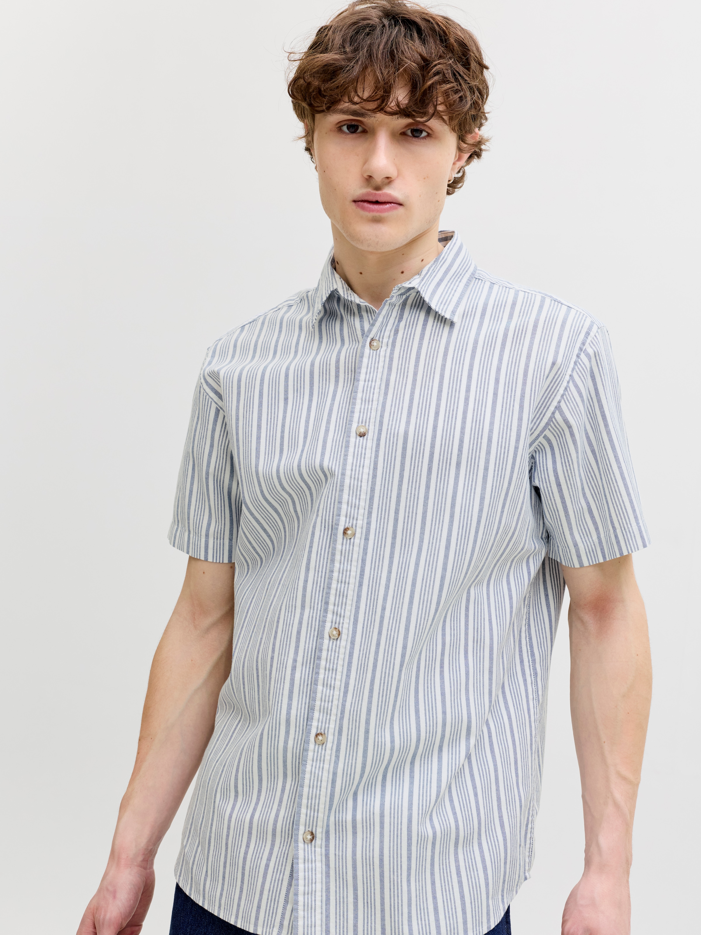 Jack & Jones Kurzarmhemd »JJCHAD OXFORD STRIPE SHIRT SS«