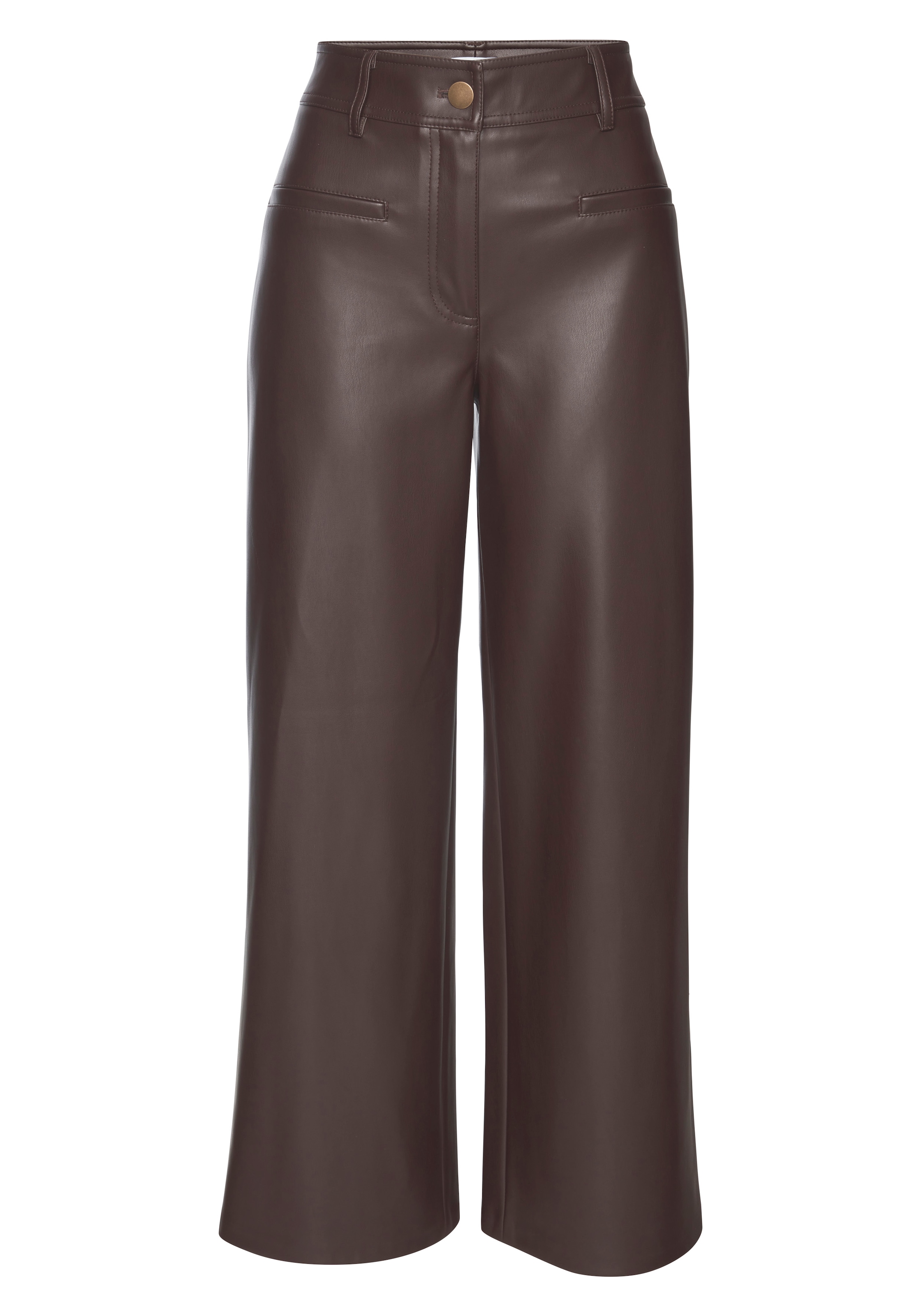 LASCANA Pantalon imitation cuir  en forme droite, similicuir, festif, moderne