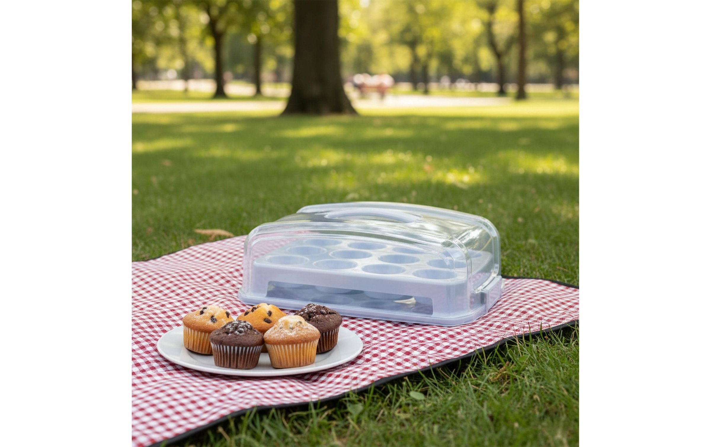 relaxdays Boîte de transport de gâteaux »für 24 Stück Muffin«