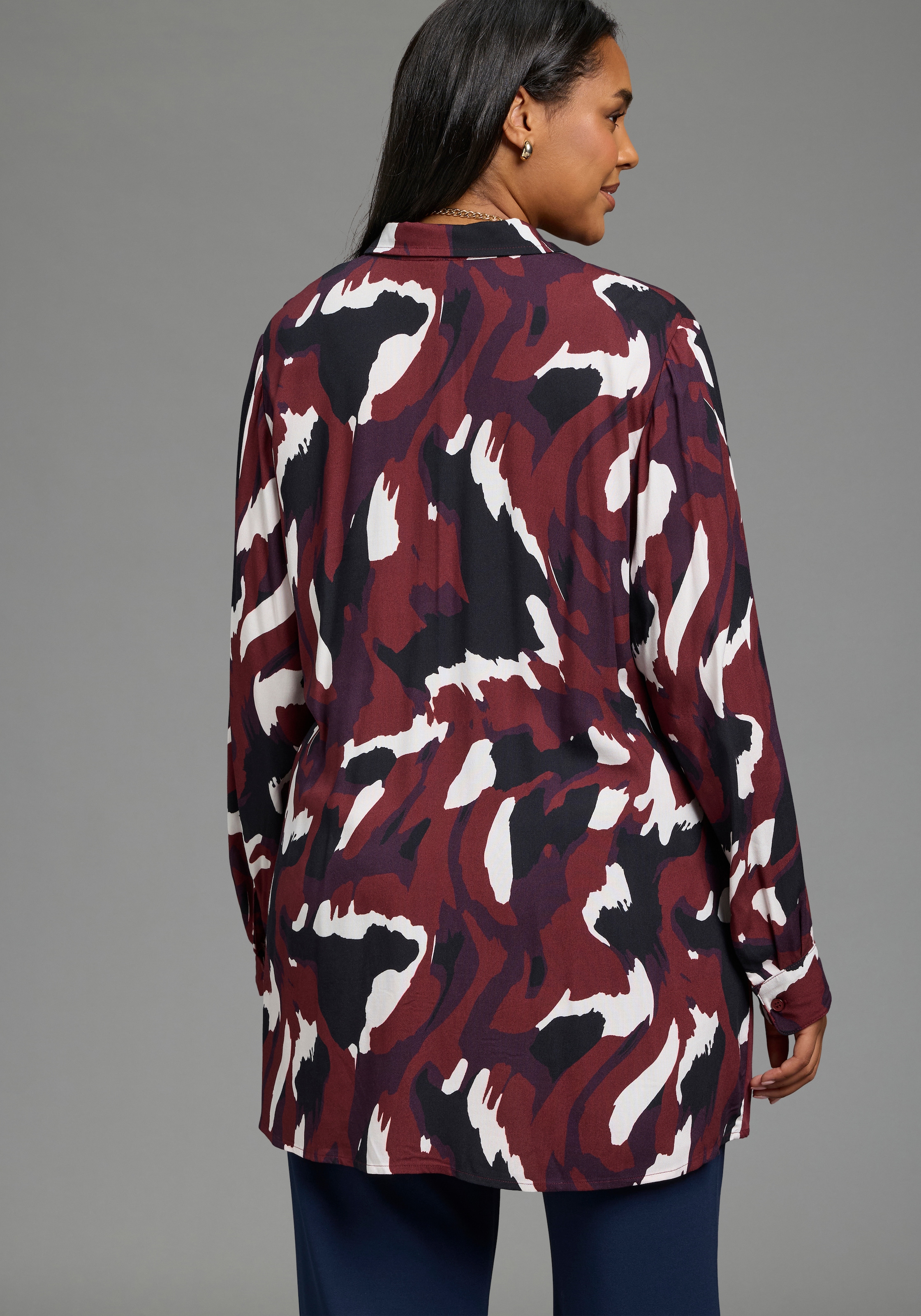 Laura Scott CURVE Longbluse »Grosse Grössen« Langarm, aus Viskose, figurumspielende Passform