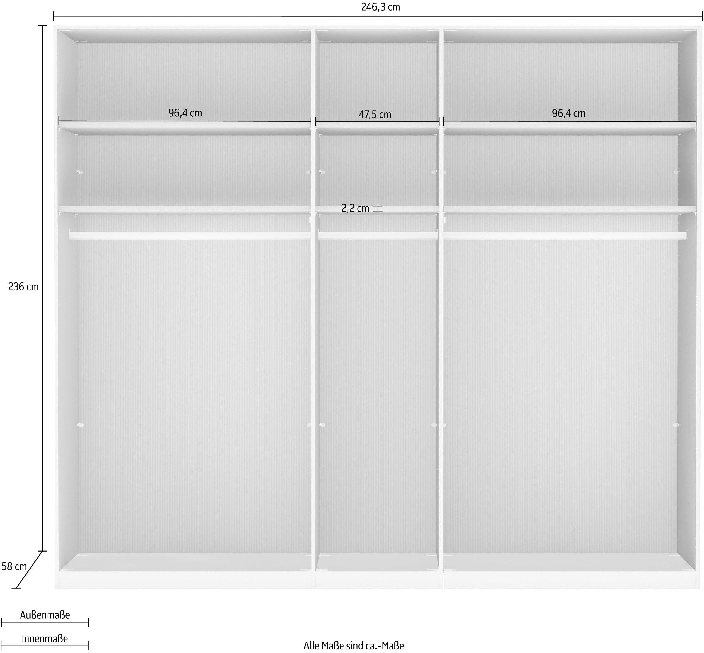 WIEMANN Falttürenschrank »Monaco« mit Glasfront sowie hochwertige Beschläge