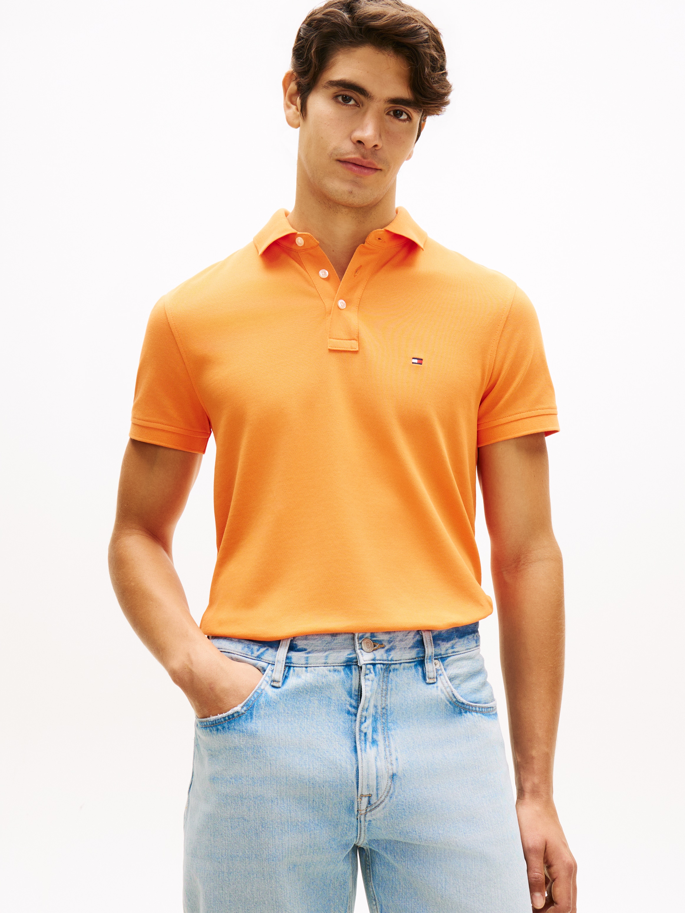 Tommy Hilfiger Poloshirt »1985 SLIM POLO« Markenstickerei, aus Baumwoll-Piqué
