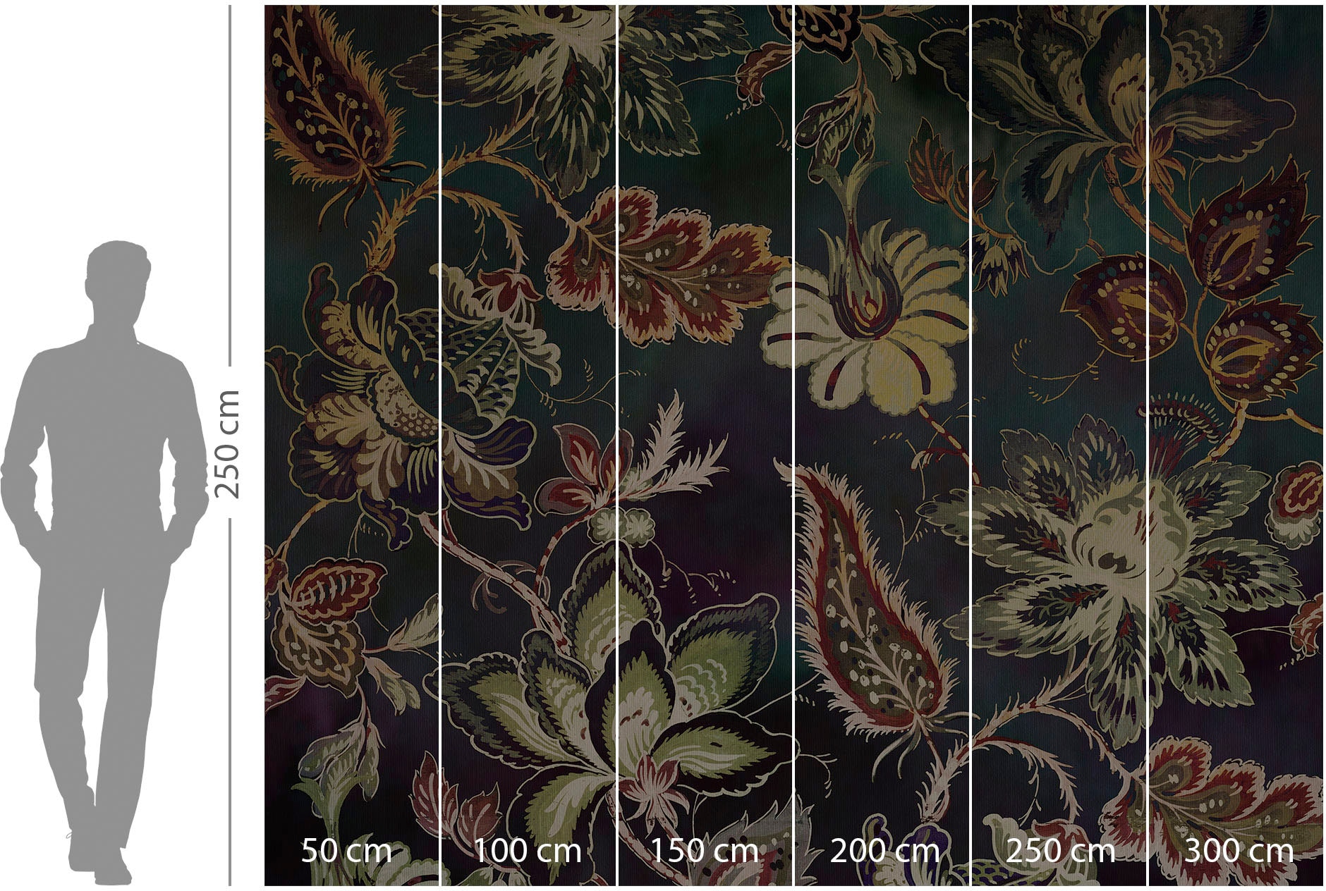 Komar Papier peint intissé »Digitaldruck Vlies -  Moonshadow Blossom - Grösse 300 x 250 cm« imprimé Wohnzimmer, Schlafzimmer