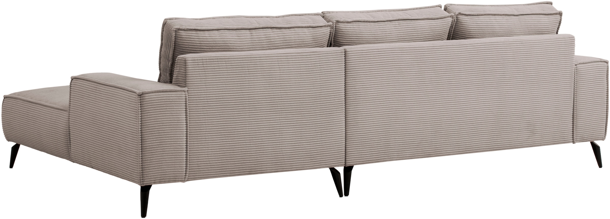 andas Canapé d'angle »TVINNU, L-Form, 275cm, in Cord und Leinenoptik« wahlweise Recamiere rechts/links, schwarze Füsse, bequemer Sitzkomfort