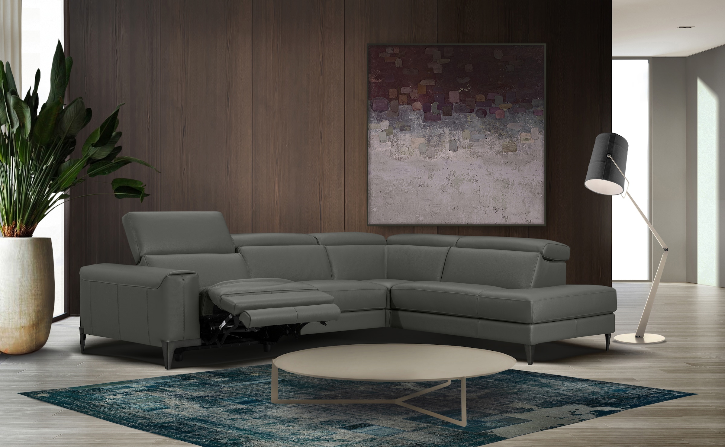 CALIA ITALIA Ecksofa »Benja, Designsofa mit erstklassigen Komfortfunktionen zum Wohlfühlen« in Leder, mit elektrischer Relaxfunktion