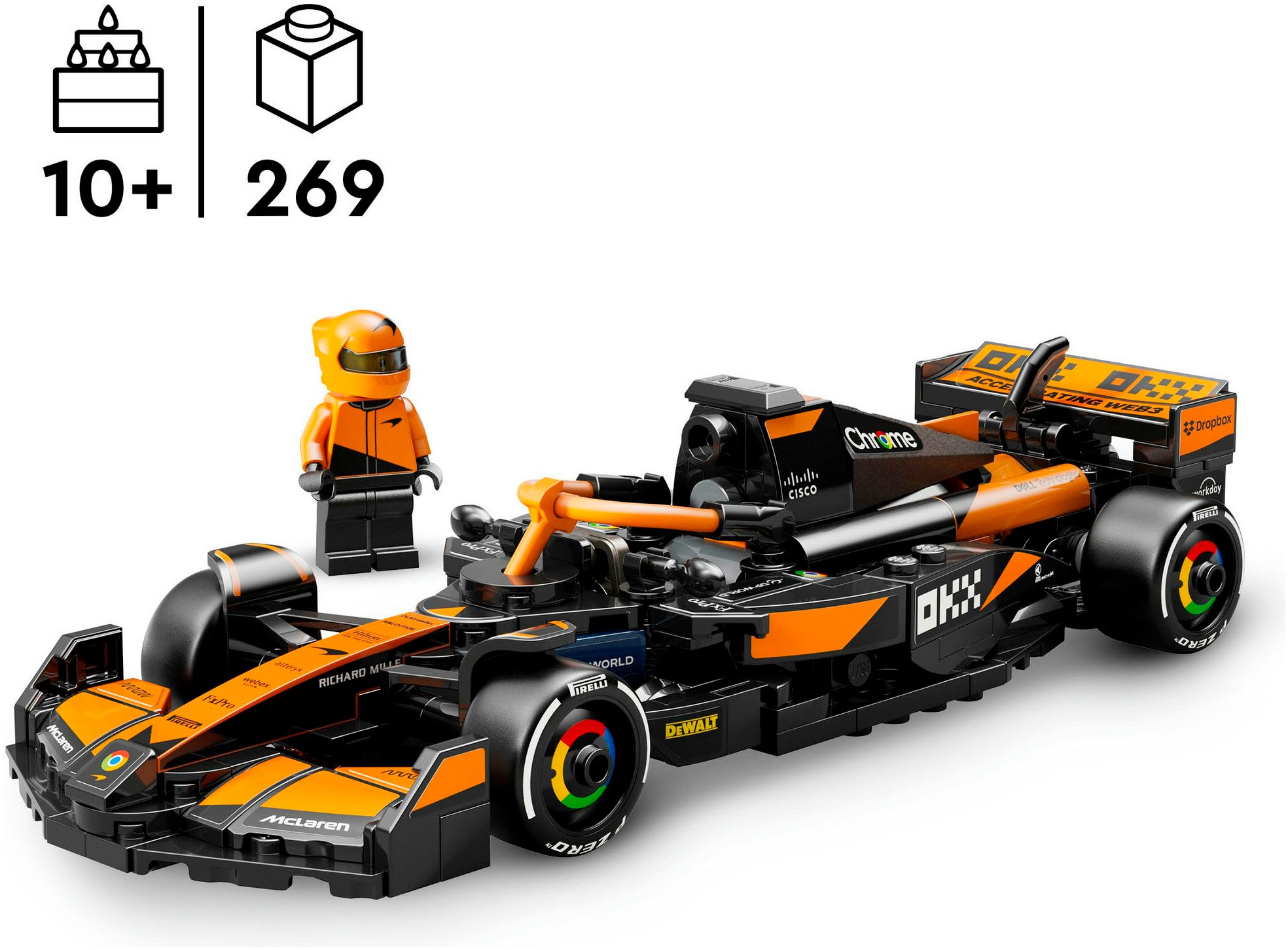 LEGO® Konstruktionsspielsteine »McLaren F1® Team MCL38 Rennauto (77251), LEGO® Speed Champions« Made in Europe