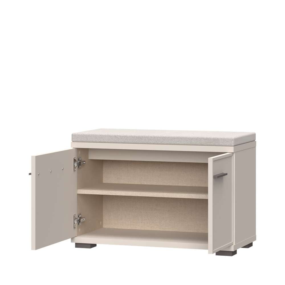 GOODproduct Banc à chaussures »Opera, Schuhschrank, Schuhregal, Schuhtruhe, Breite 76 cm« 1 cuis tlg. avec coussin d'assise, laqué UV, ferrures de haute qualité, couleur cachemire