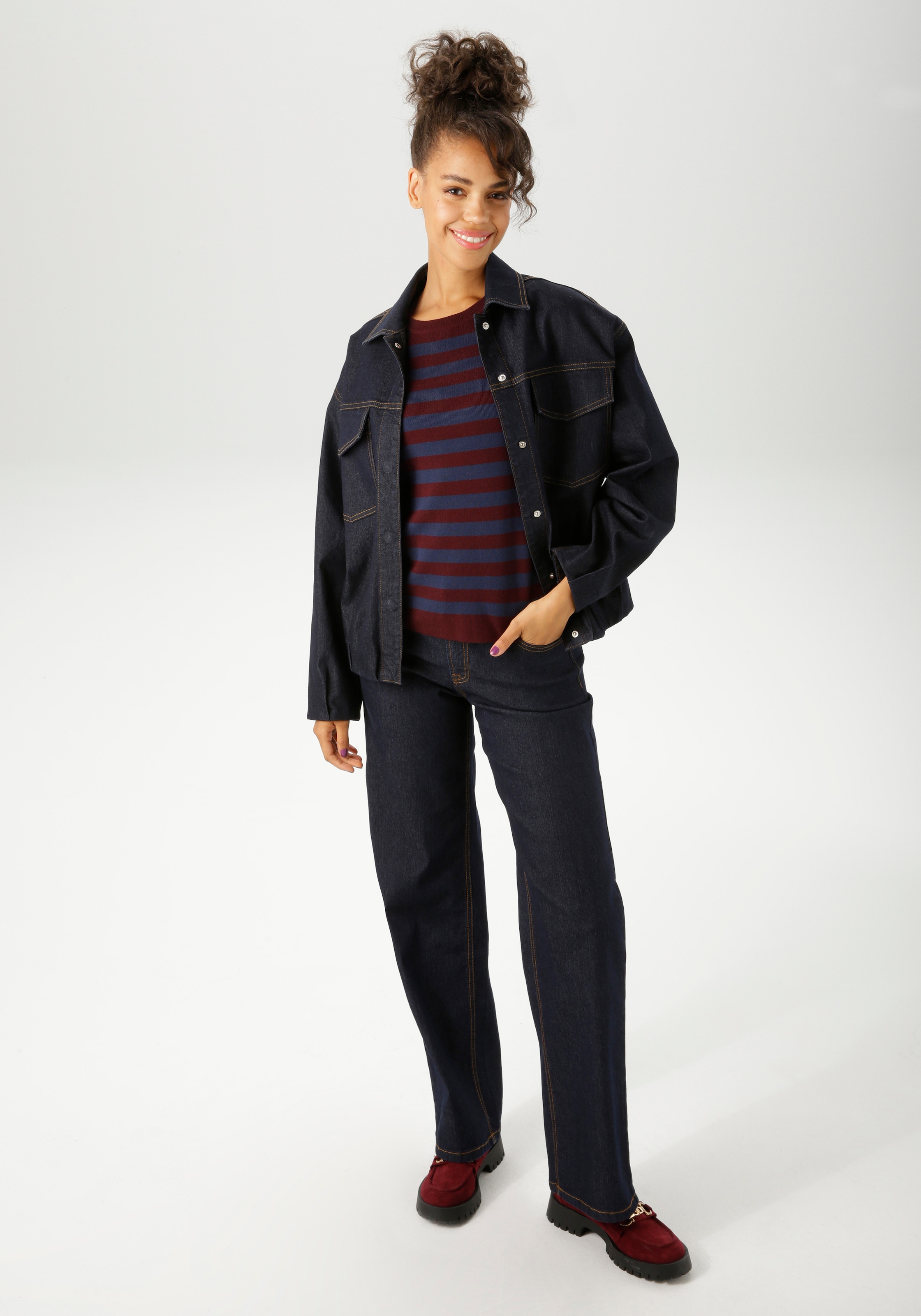 Aniston CASUAL Strickpullover im Streifen-Dessin