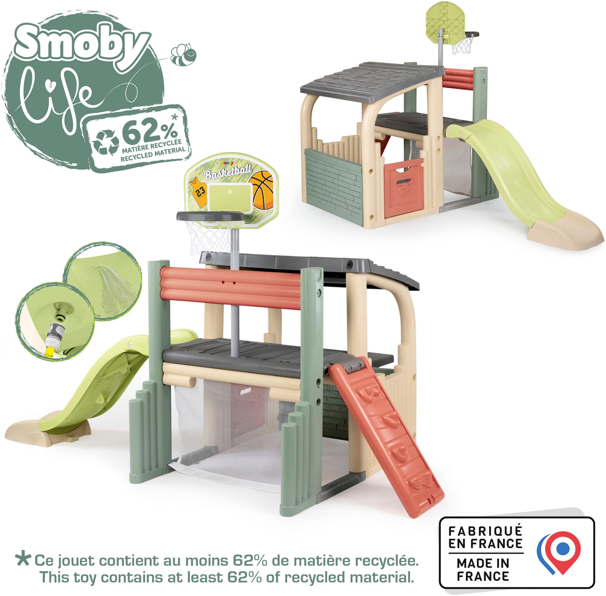 Smoby Klettergerüst »Smoby Life, Klettergerüst Fun Center« Rutsche mit Wasseranschluss; Made in Europe