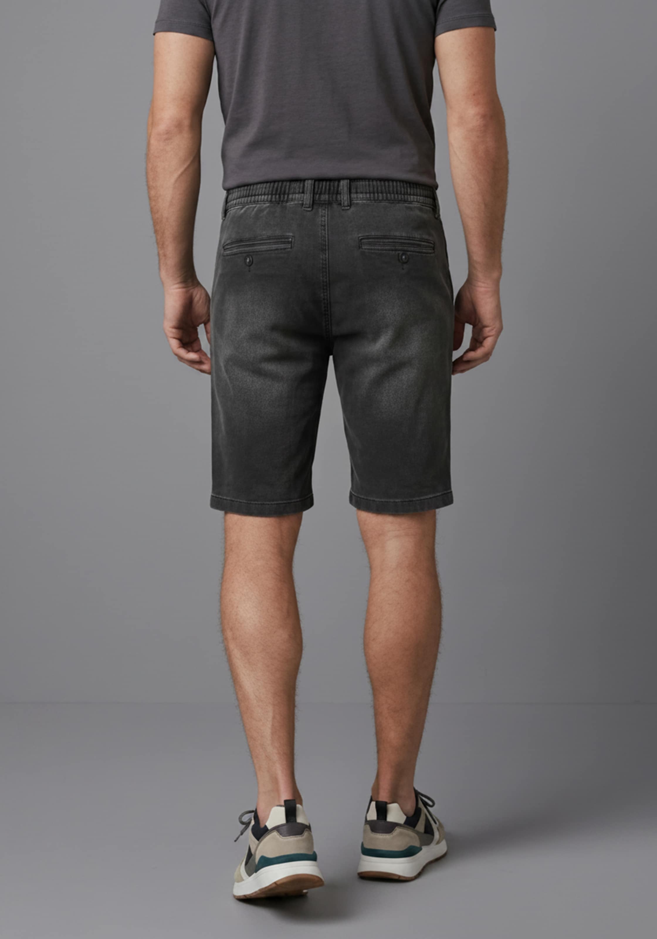 Arizona Bermuda en jean jogging Regular Fit, jambe droite, taille basse, avec cordon de serrage