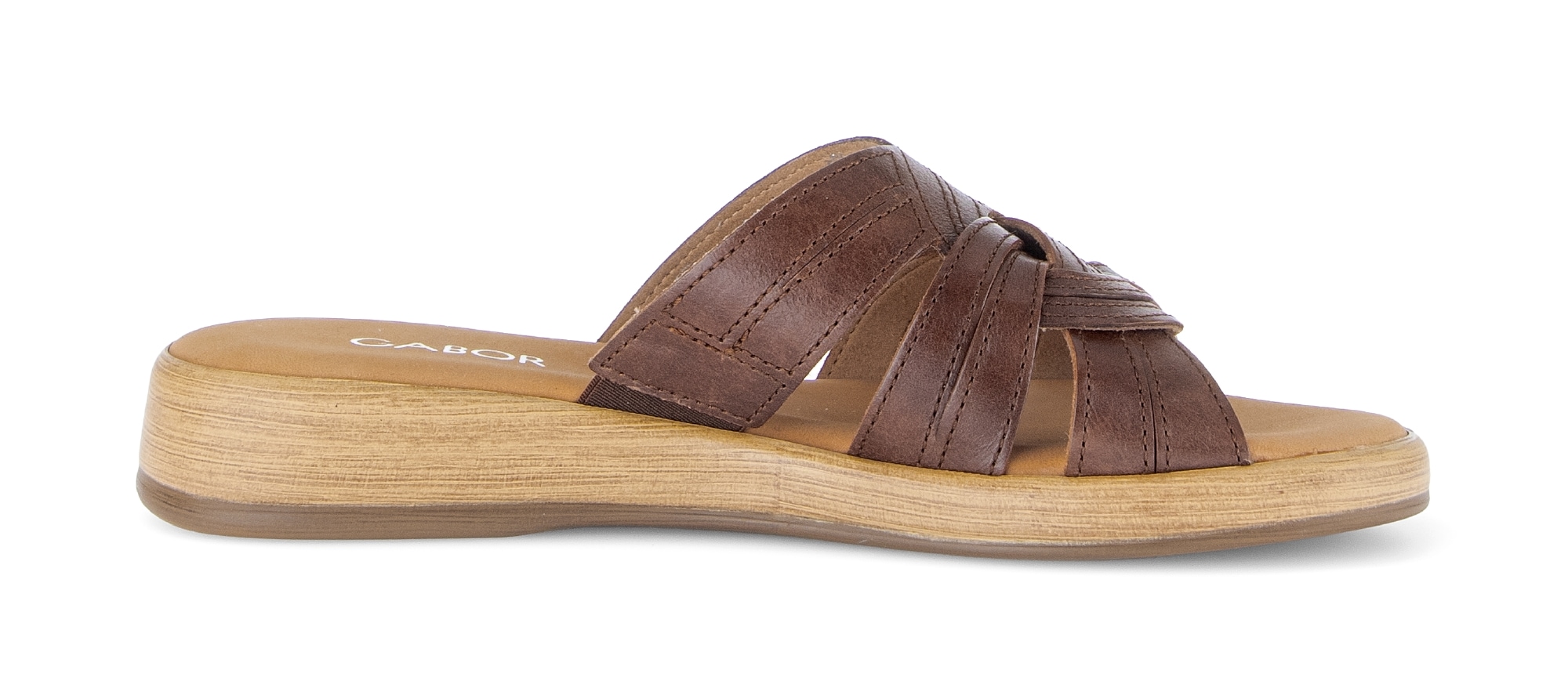 Gabor Pantolette »Rhodos«  plateforme, chaussure à enfiler, chaussure d'été avec surpiqûres