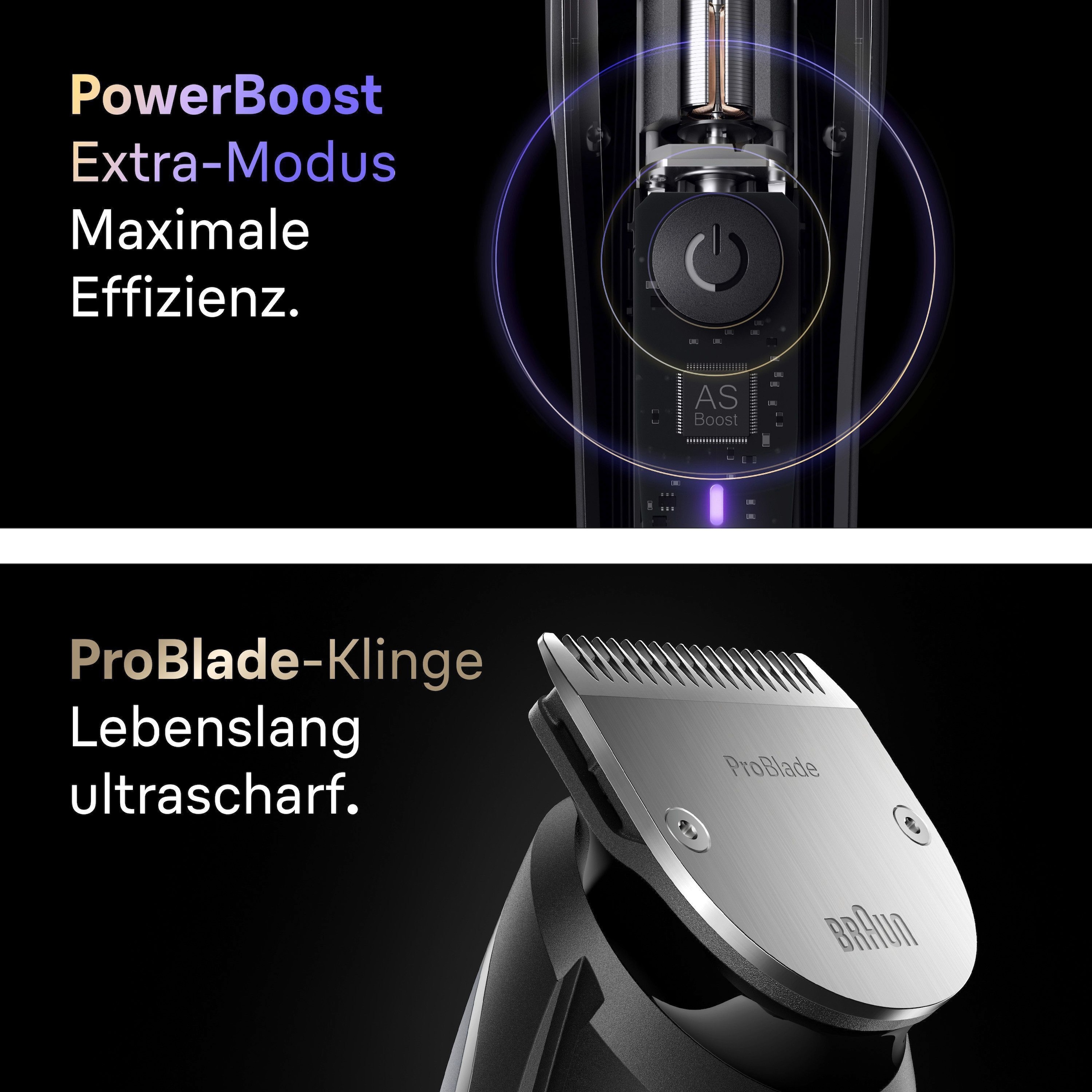 Braun Haarschneider »Barttrimmer BT9520« Lebenslang scharfe ProBlade Klinge, 180 Min Akkulaufzeit, 52 Längen