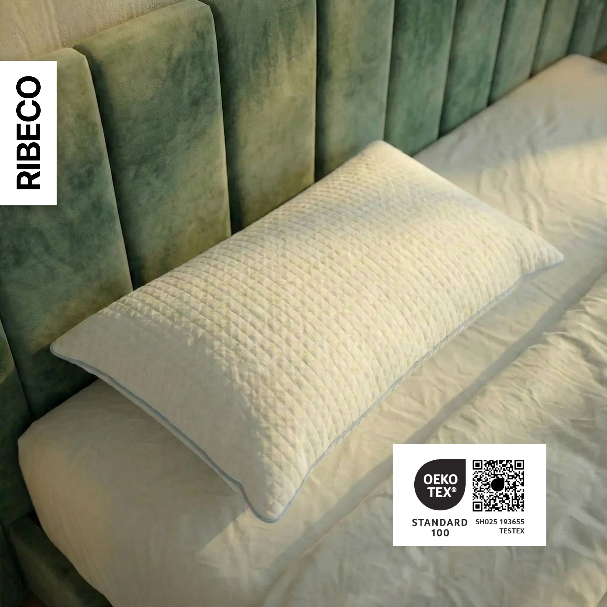 RIBECO Oreiller »Olaf, 40x80 & 80x80 cm erhältlich« Füllung: Polyester 1 cuis tlg. mit kühlender Sommer- und weicher Winterseite!