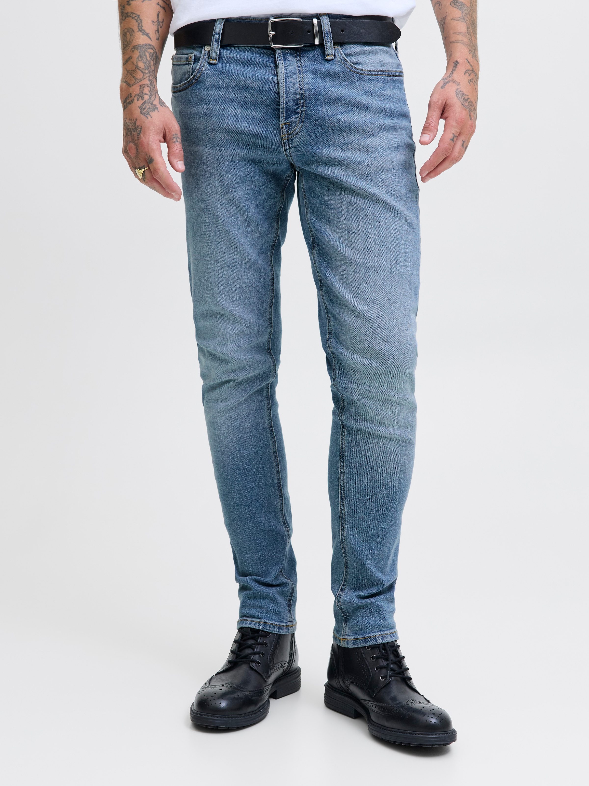 Jack & Jones »JJIGLENN Jeans mit schmaler Beinform und Stretch für Komfort« Denim/Jeans, modisch, slim fit, Baumwollmischung