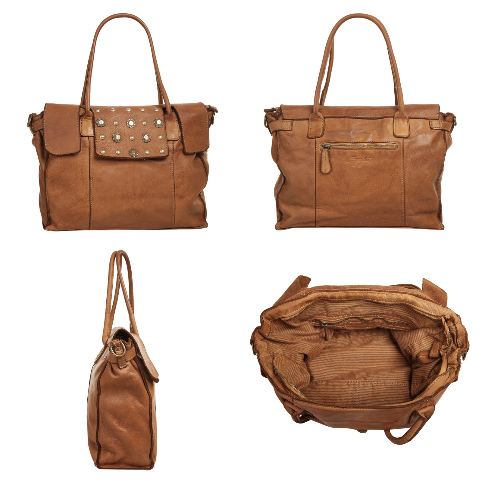 Samantha Look Shopper echt Leder, Made in Italy