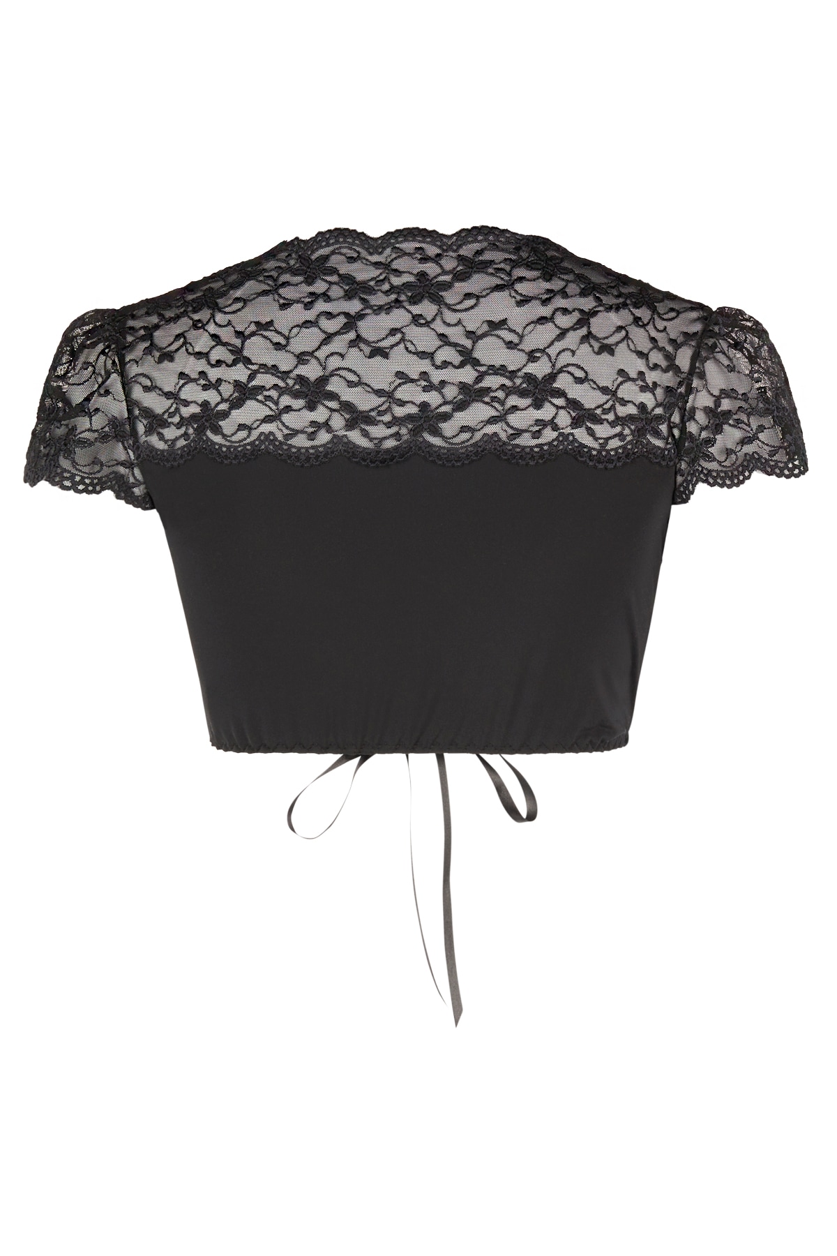 Nina Von C. Blouse de dirndl mit herzförmigem Ausschnitt, Spitze, bauchfrei, Kurzarm