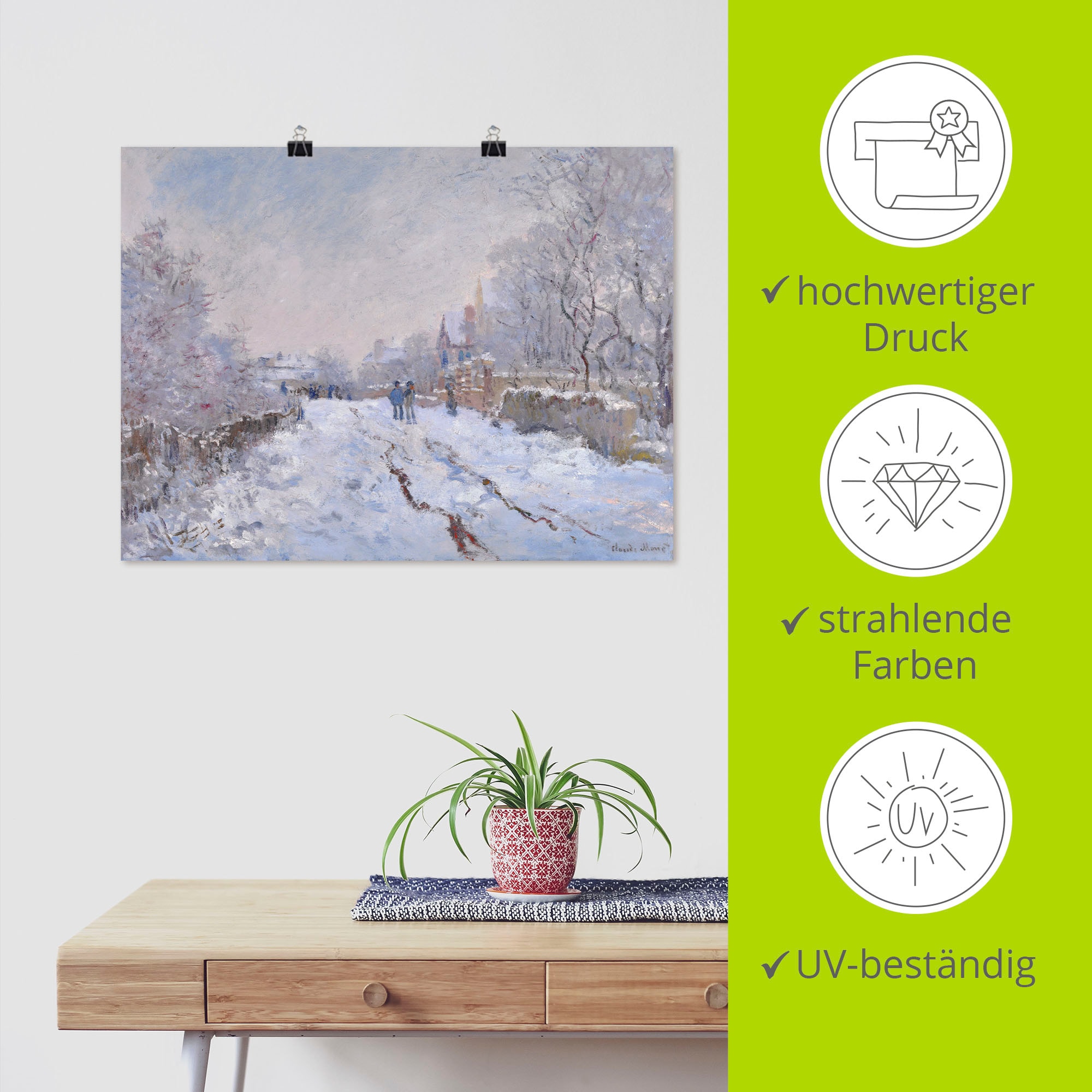 Artland Poster »Schnee in Argenteuil.« 1 cuis tlg. ohne Rahmen