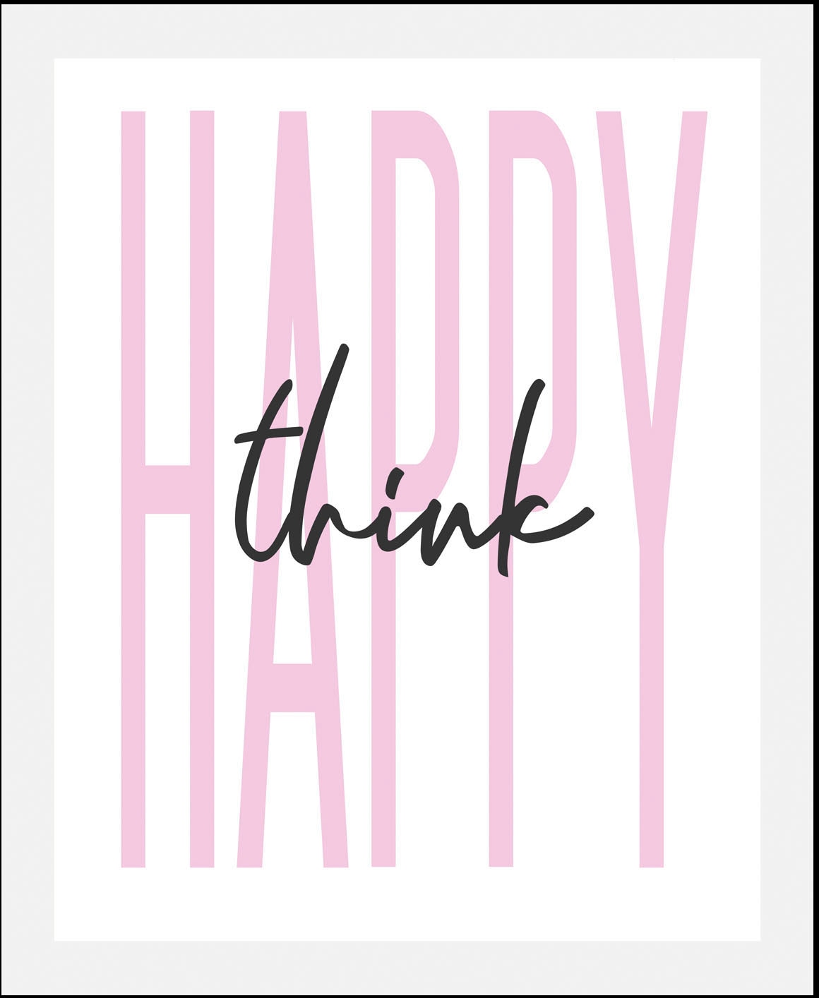 queence Bild »think happy« Humor | Motivationsbilder | Schriftzug | Schriftzüge | Sprüche & Texte 1 Stk. tlg. gerahmt