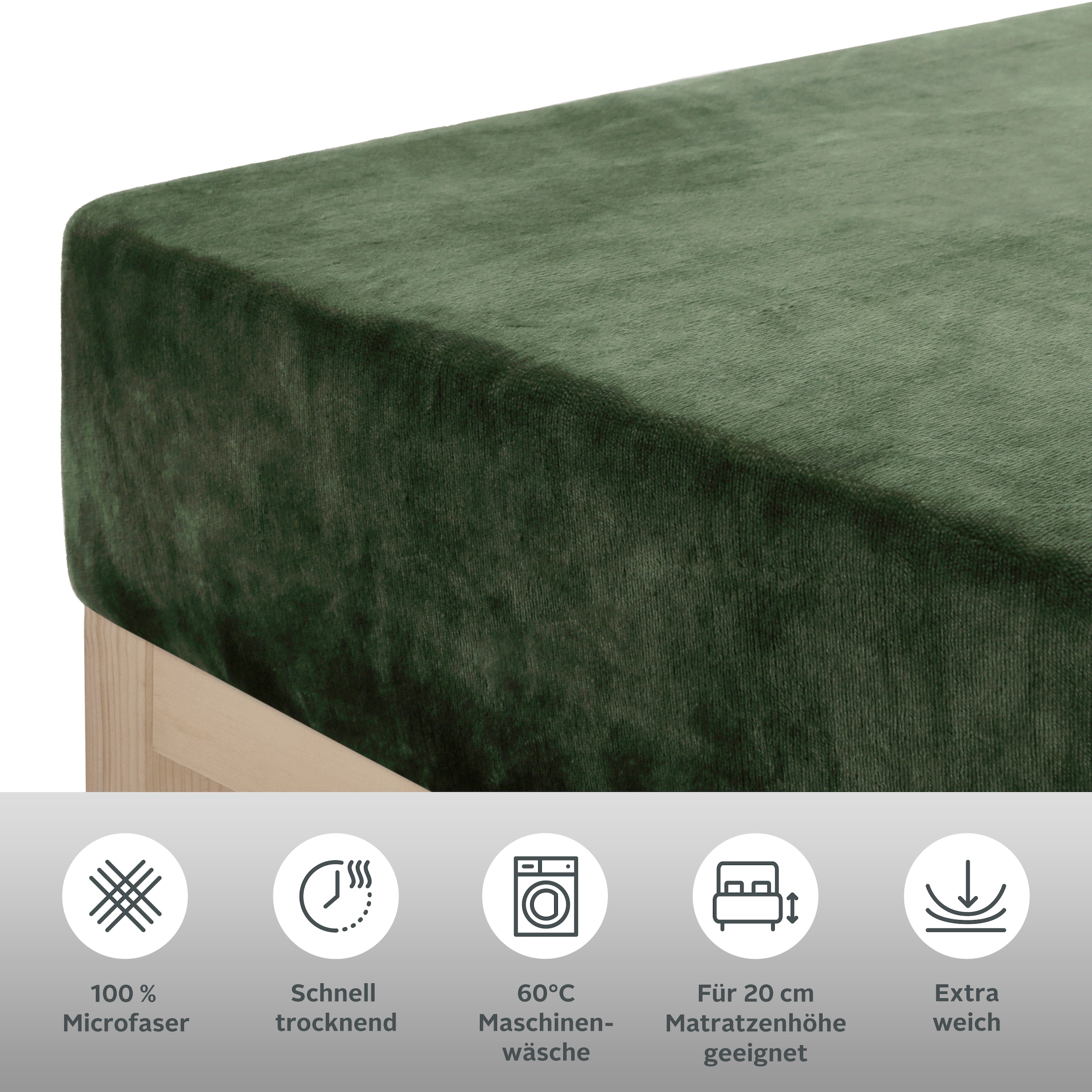 my home Drap de lit »Desner3« Mikrofaser, für Matratzen bis 20cm Höhe, Cashmere-Touch, Bettlaken